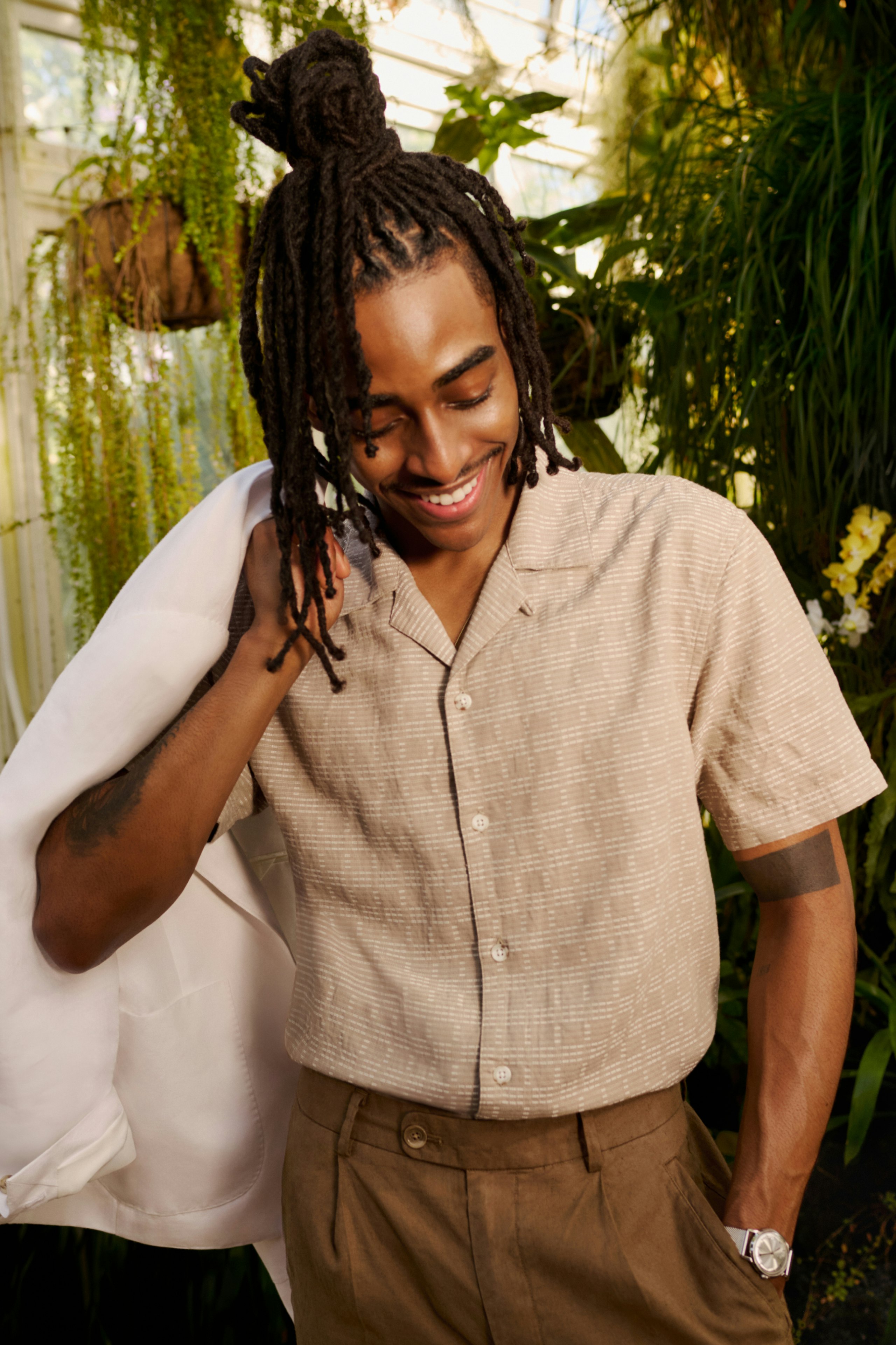 Riviera Cabana Shirt sand texture stripe