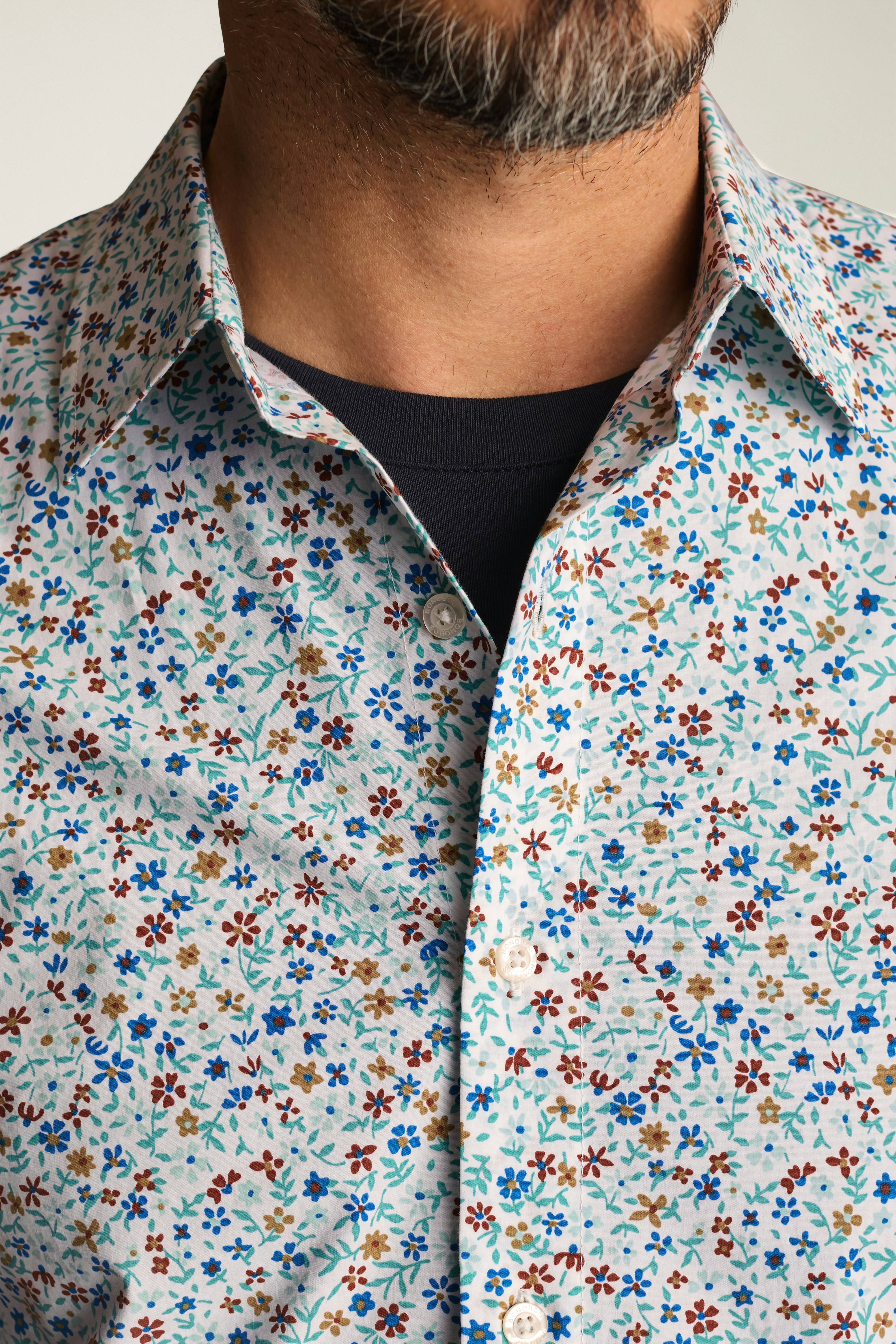 Riviera Short Sleeve Shirt white prescott floral