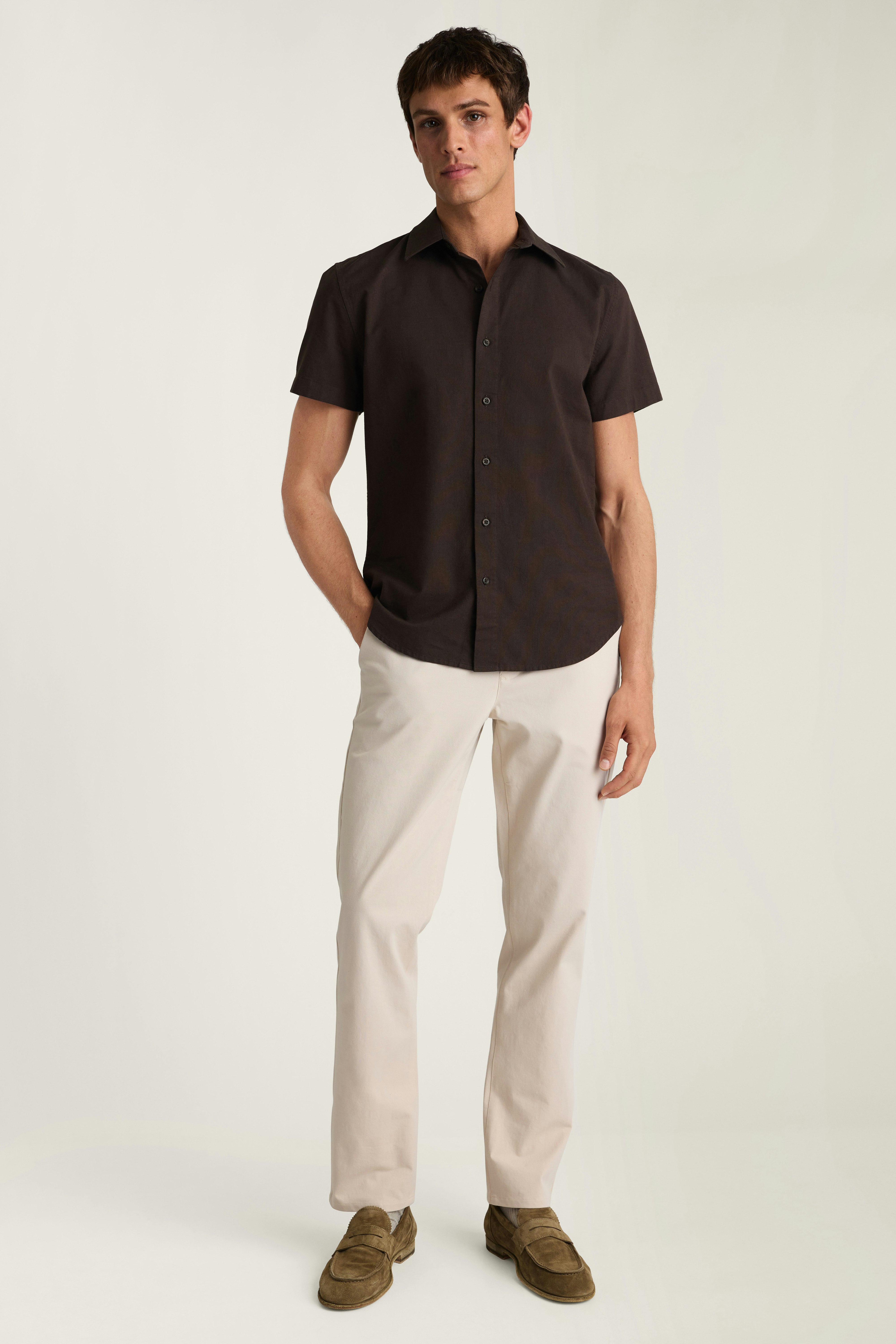 Riviera Short Sleeve Shirt dark chocolate oxford