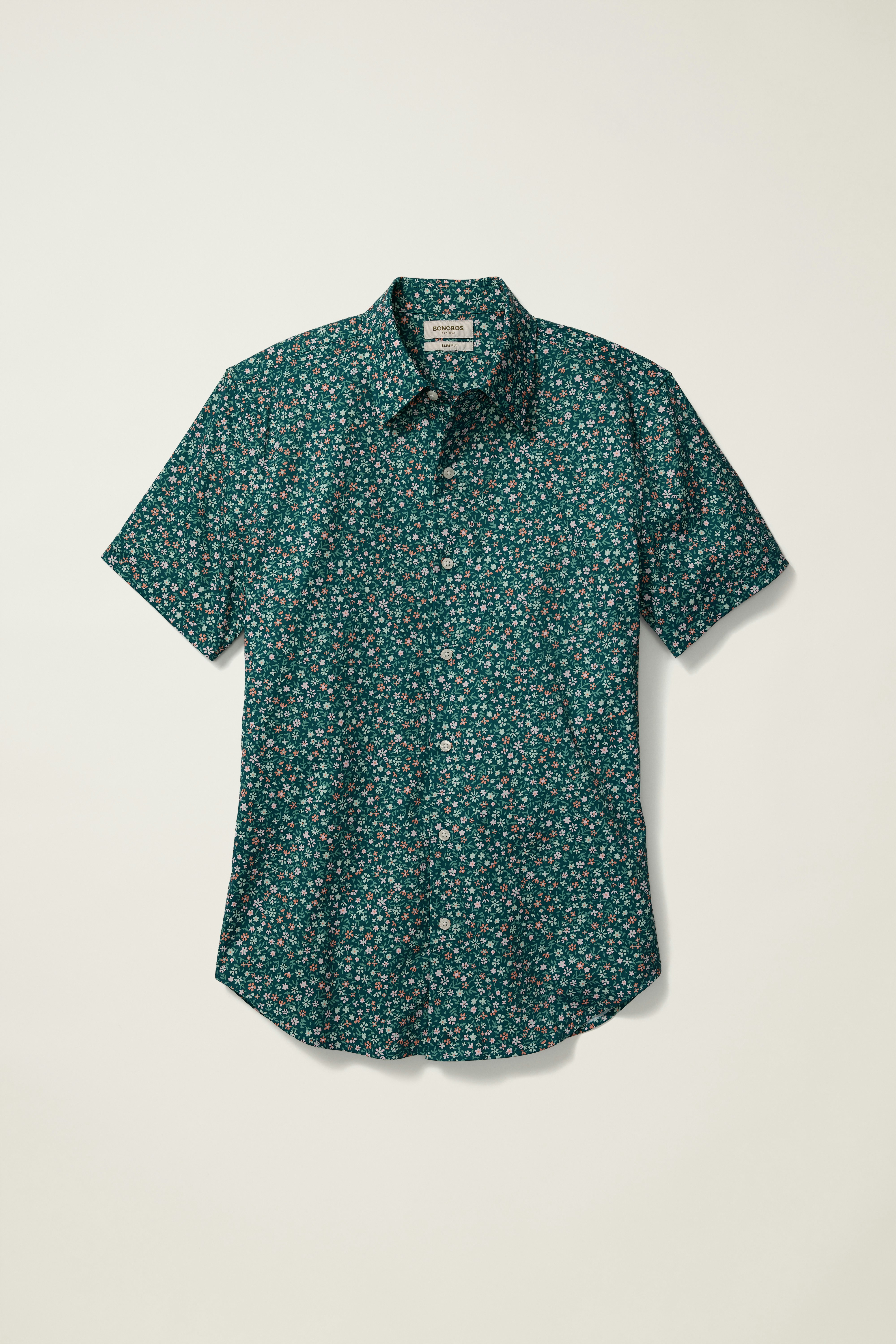 Tech Short Sleeve Shirt teal pink prescott floral 5 Tech Short Sleeve Shirt teal pink prescott floral