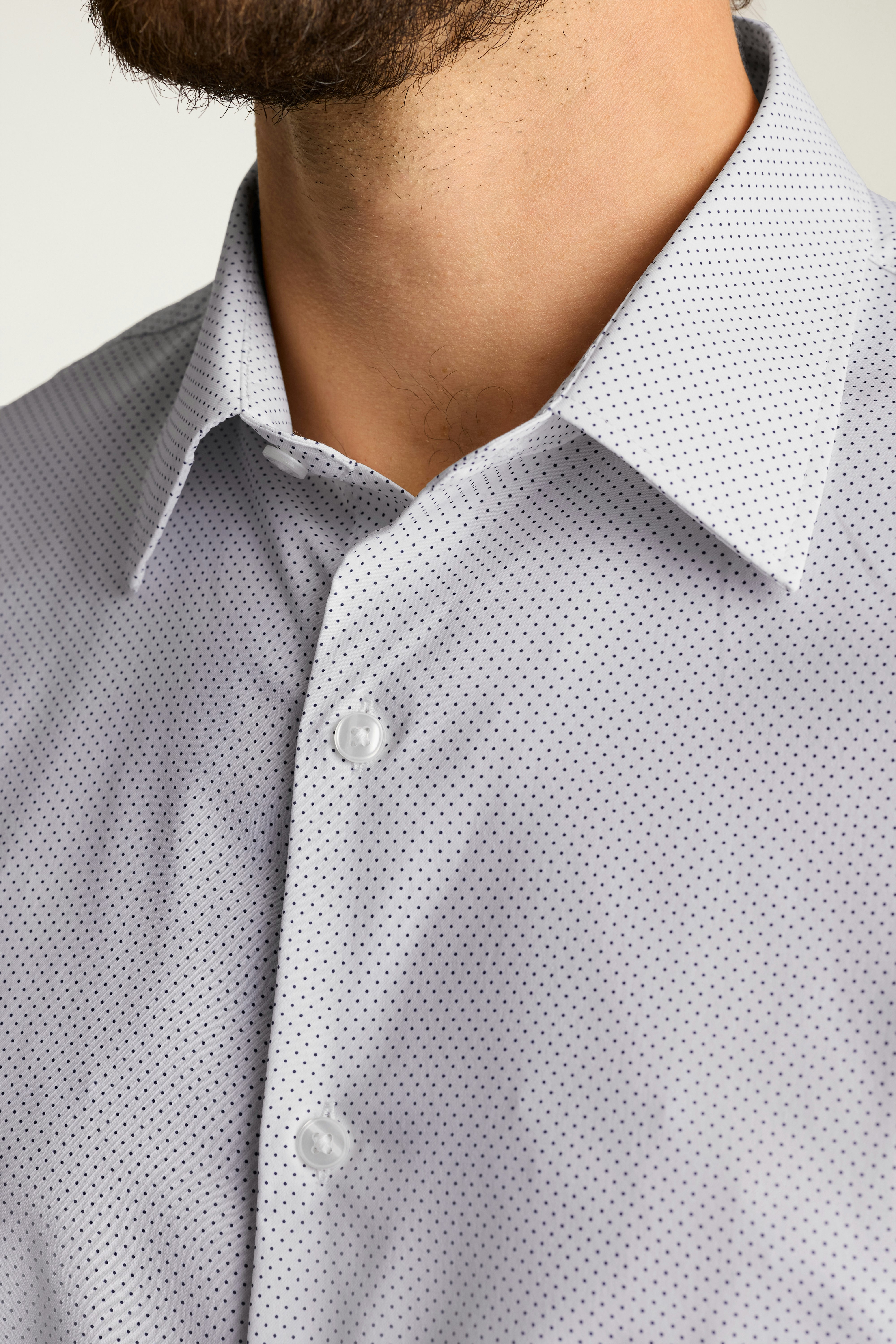 Tech Short Sleeve Shirt white blue fine dot