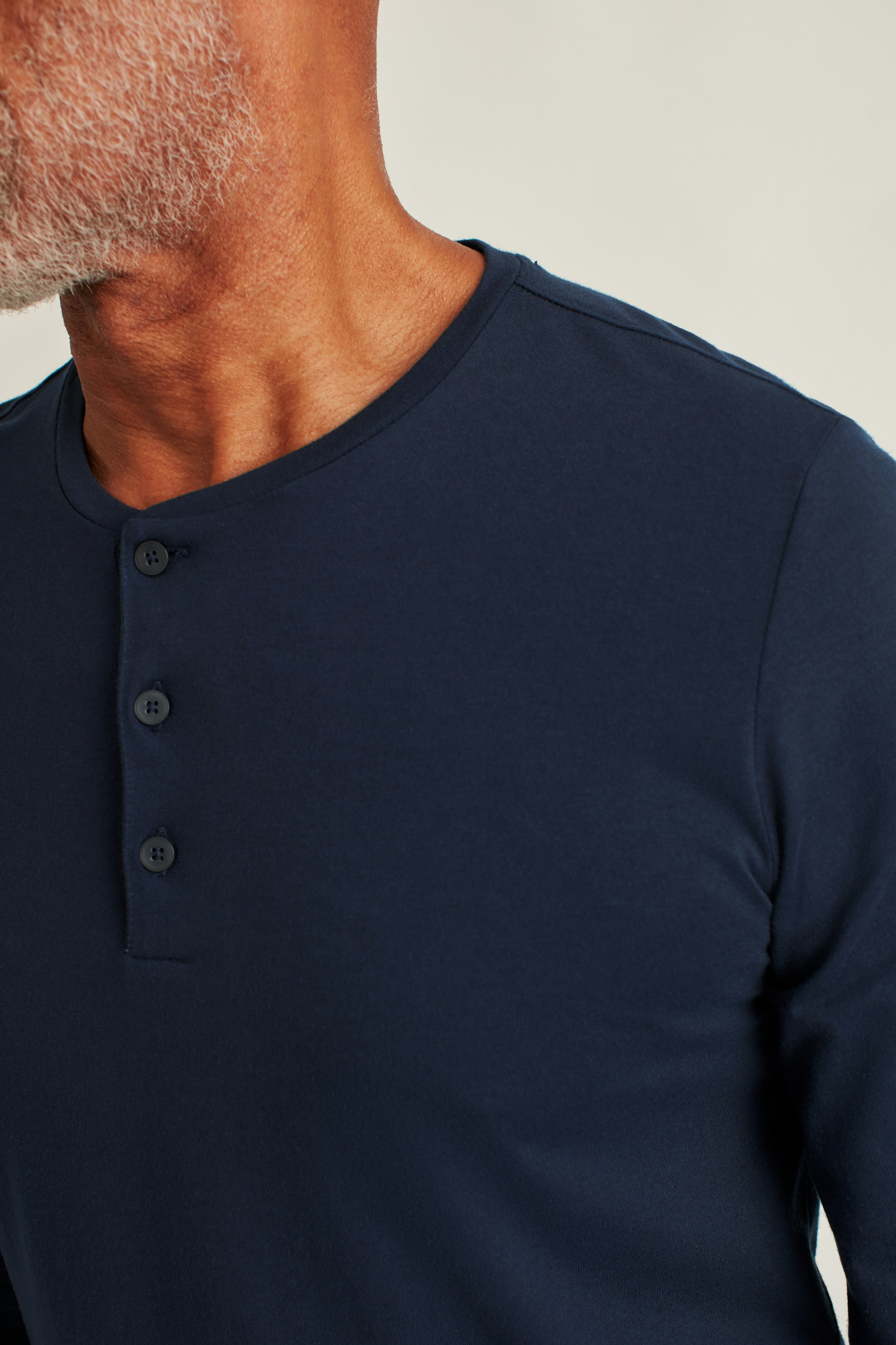 Pima Performance Long Sleeve Henley navy