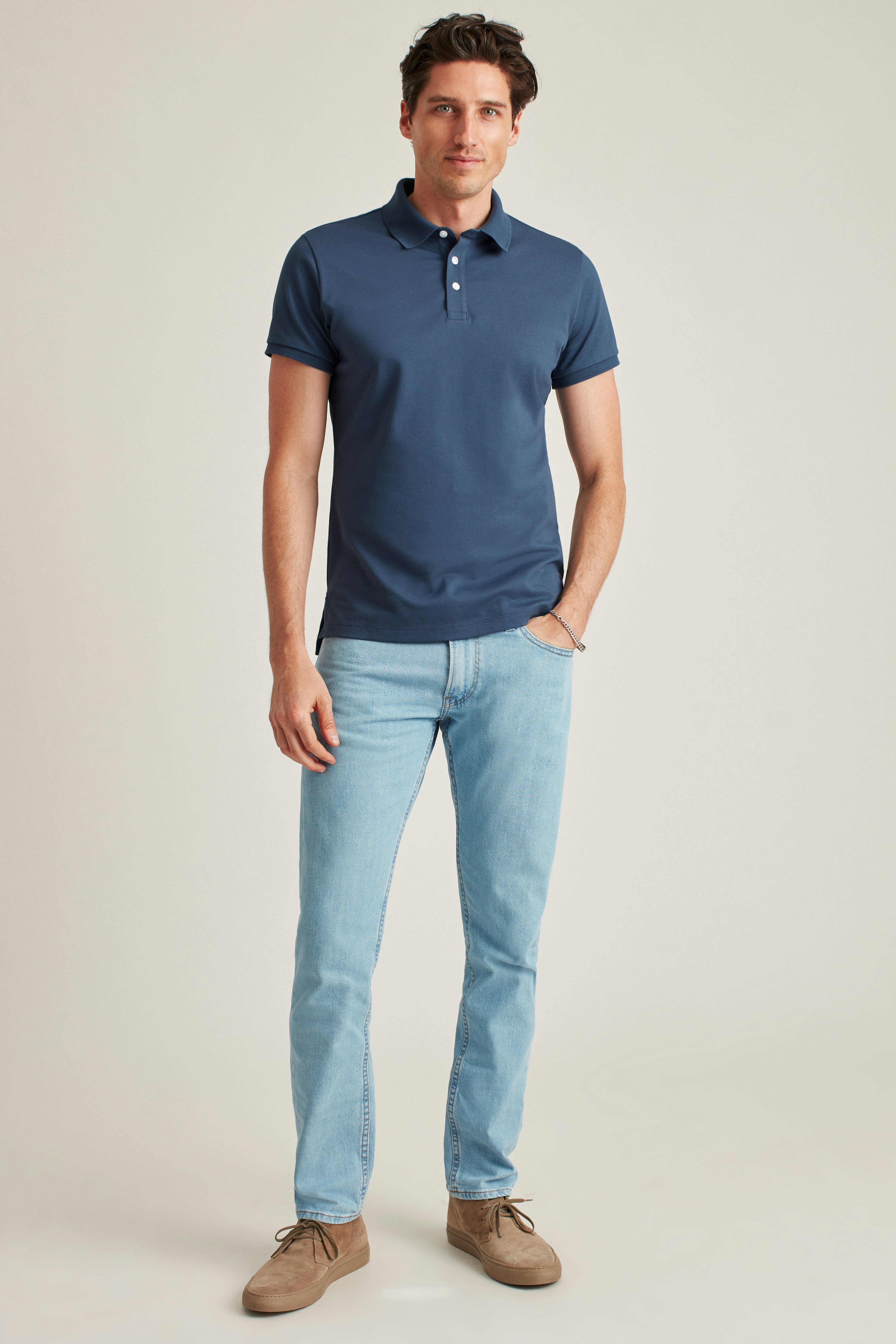 Stretch Pique Polo bright navy