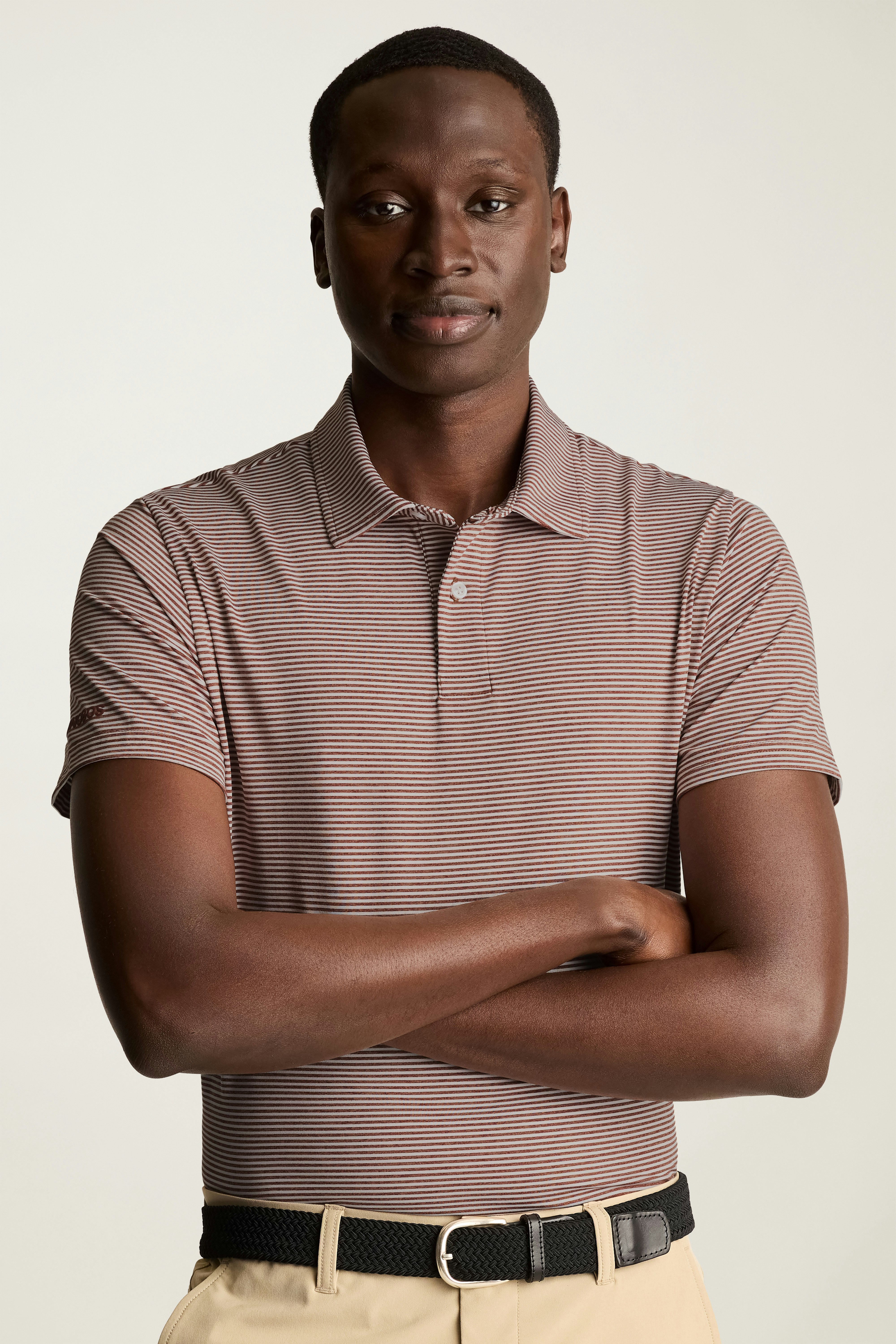 Performance Golf Polo rust stripe