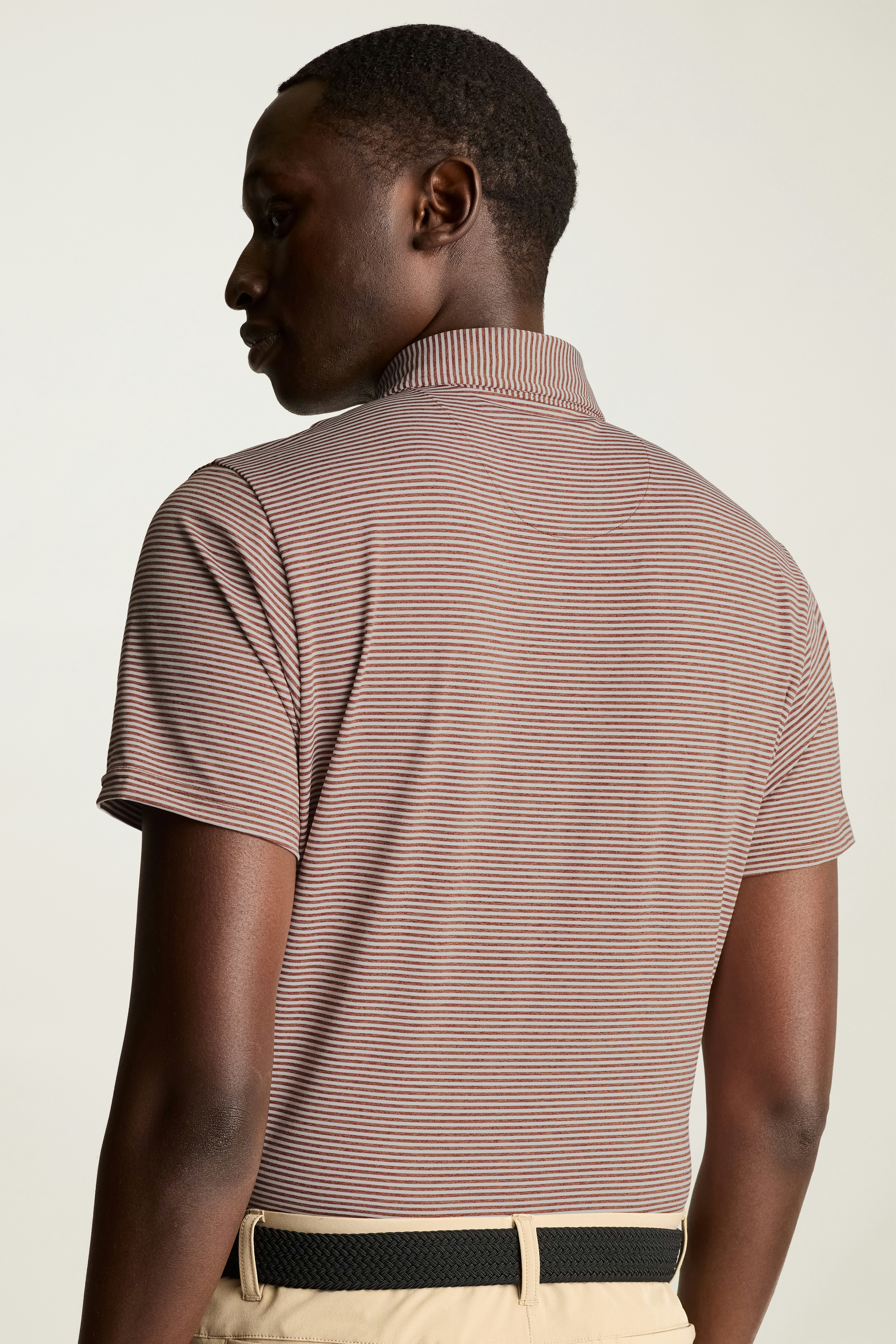 Performance Golf Polo rust stripe