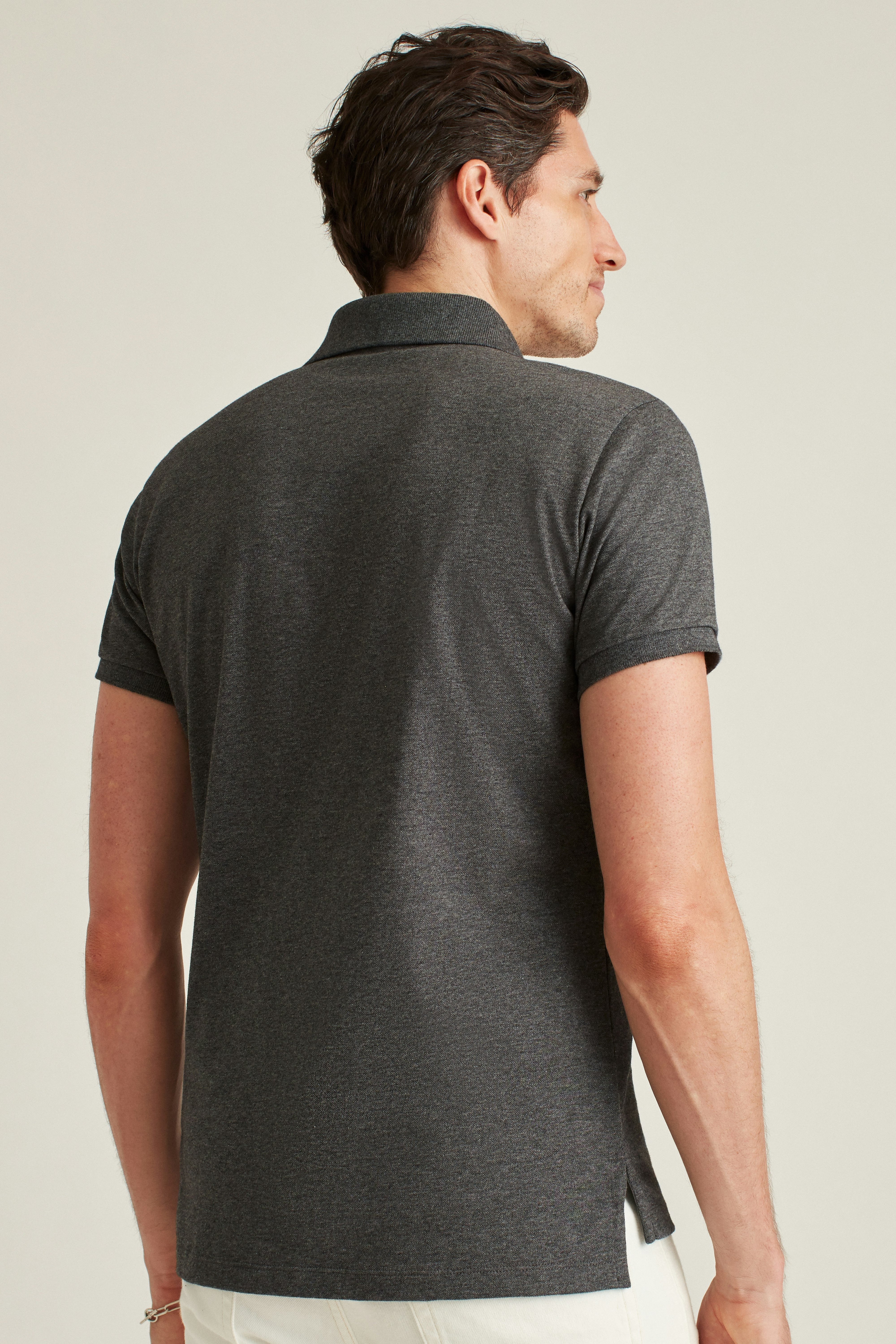 Stretch Pique Polo heather dark grey