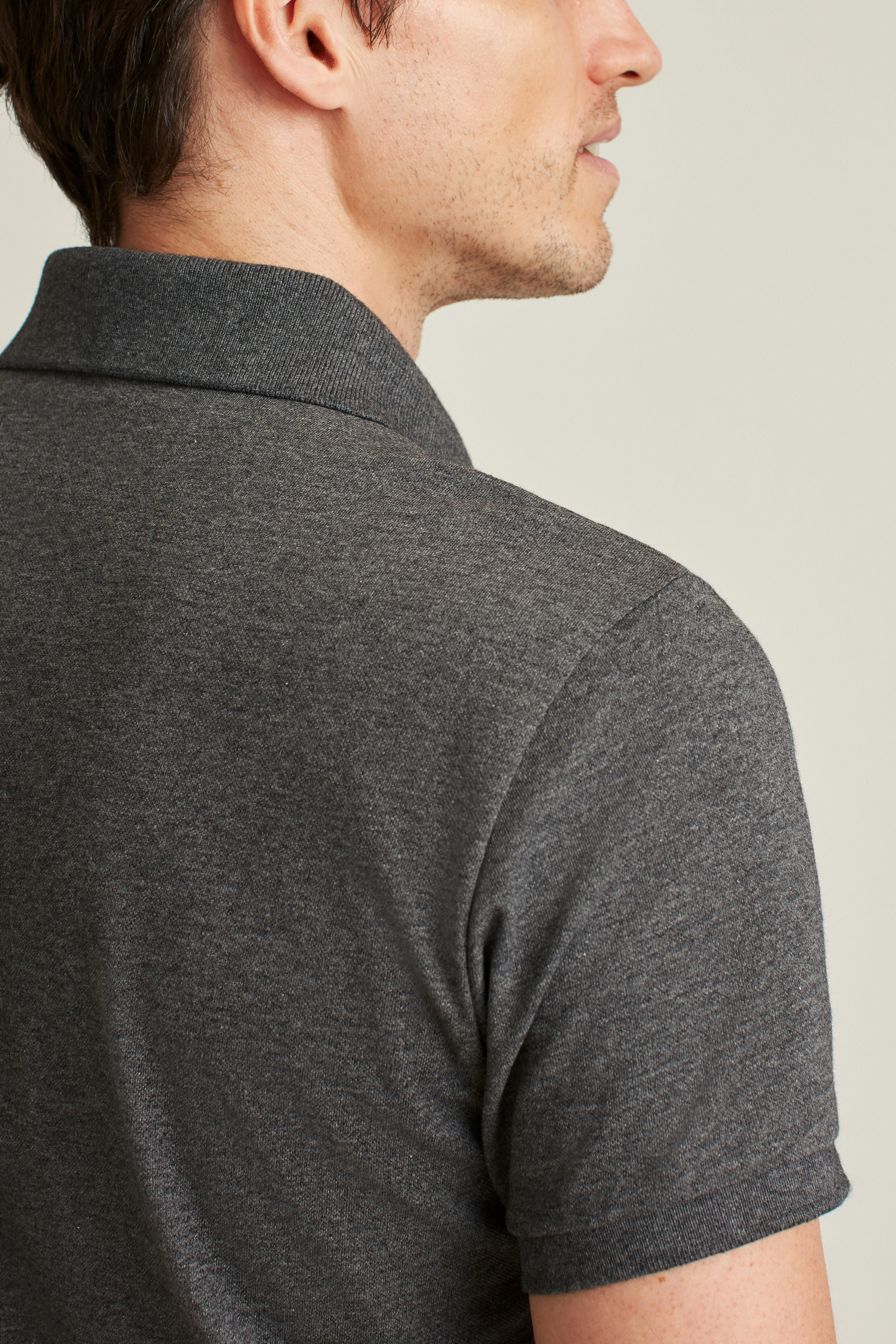 Stretch Pique Polo heather dark grey