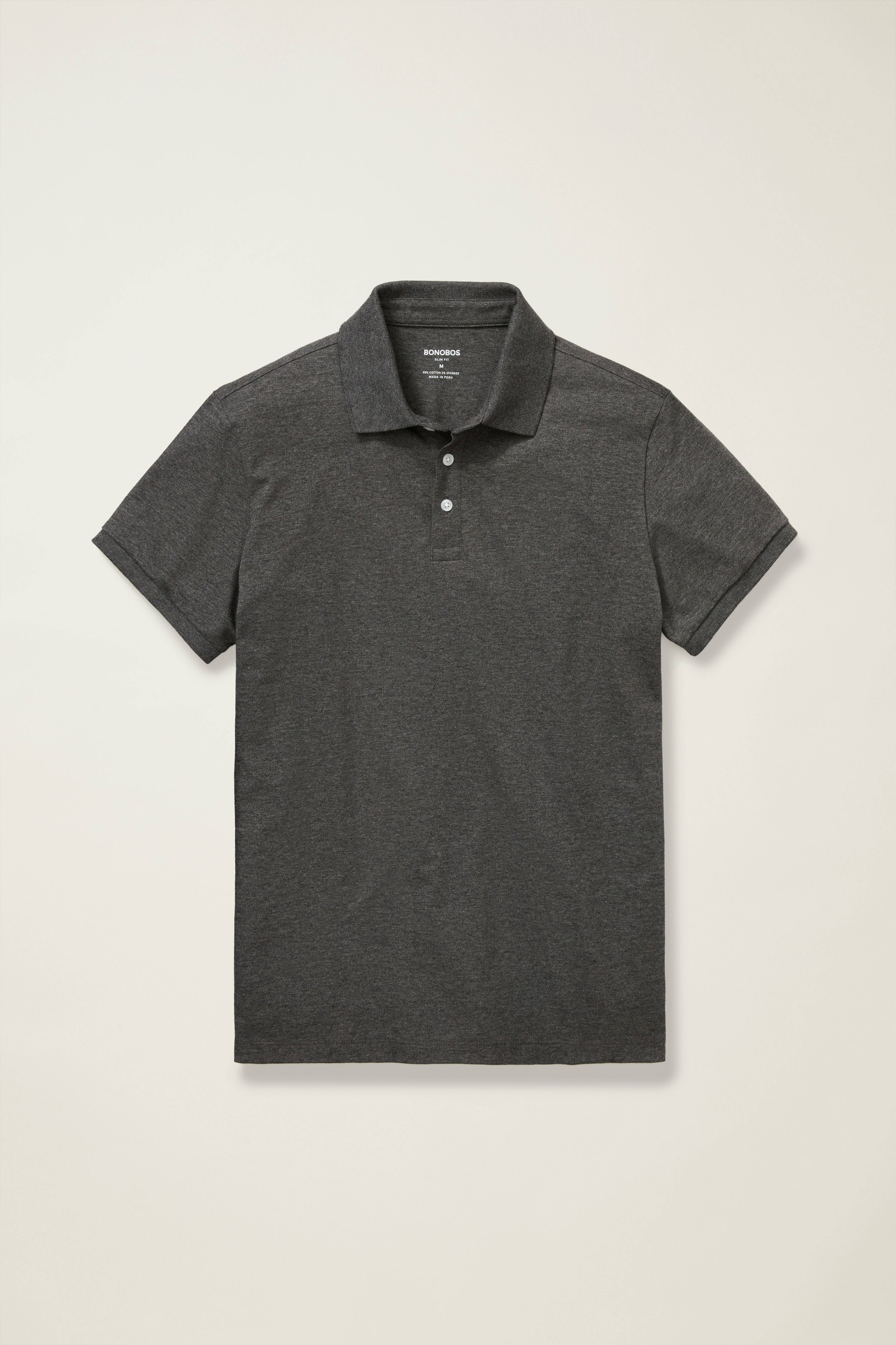 Stretch Pique Polo heather dark grey