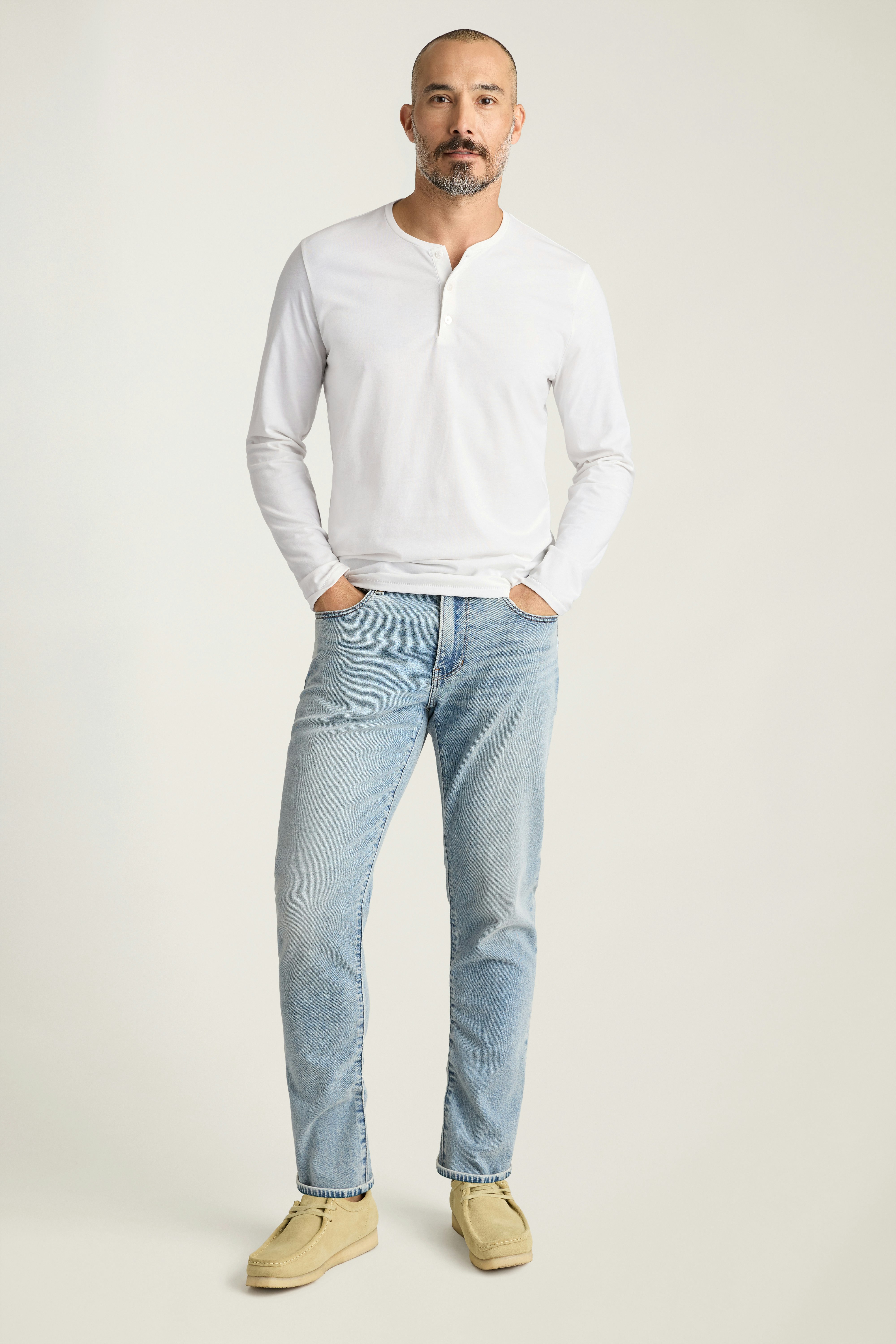 Pima Performance Long Sleeve Henley white