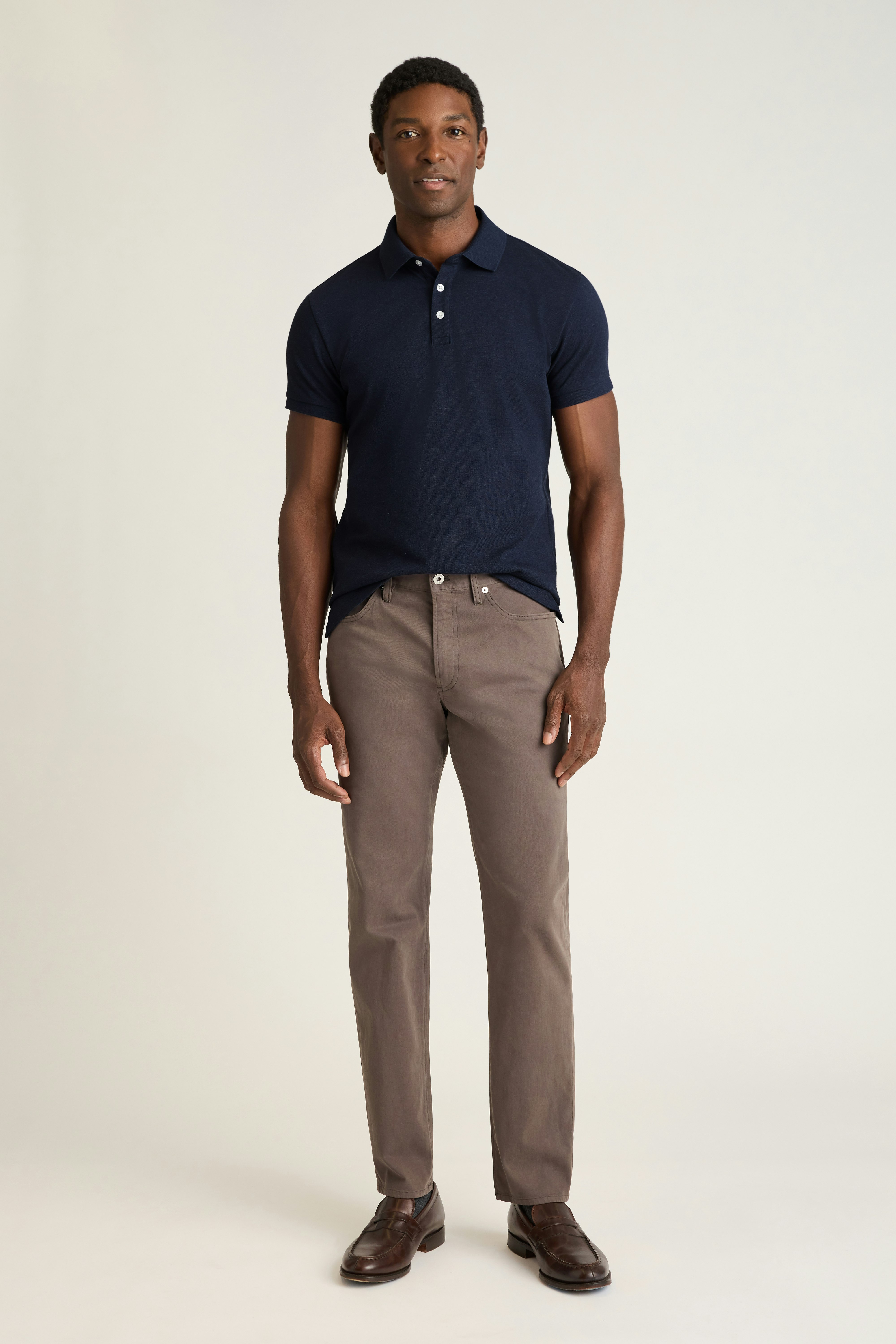 Stretch Pique Polo heather navy