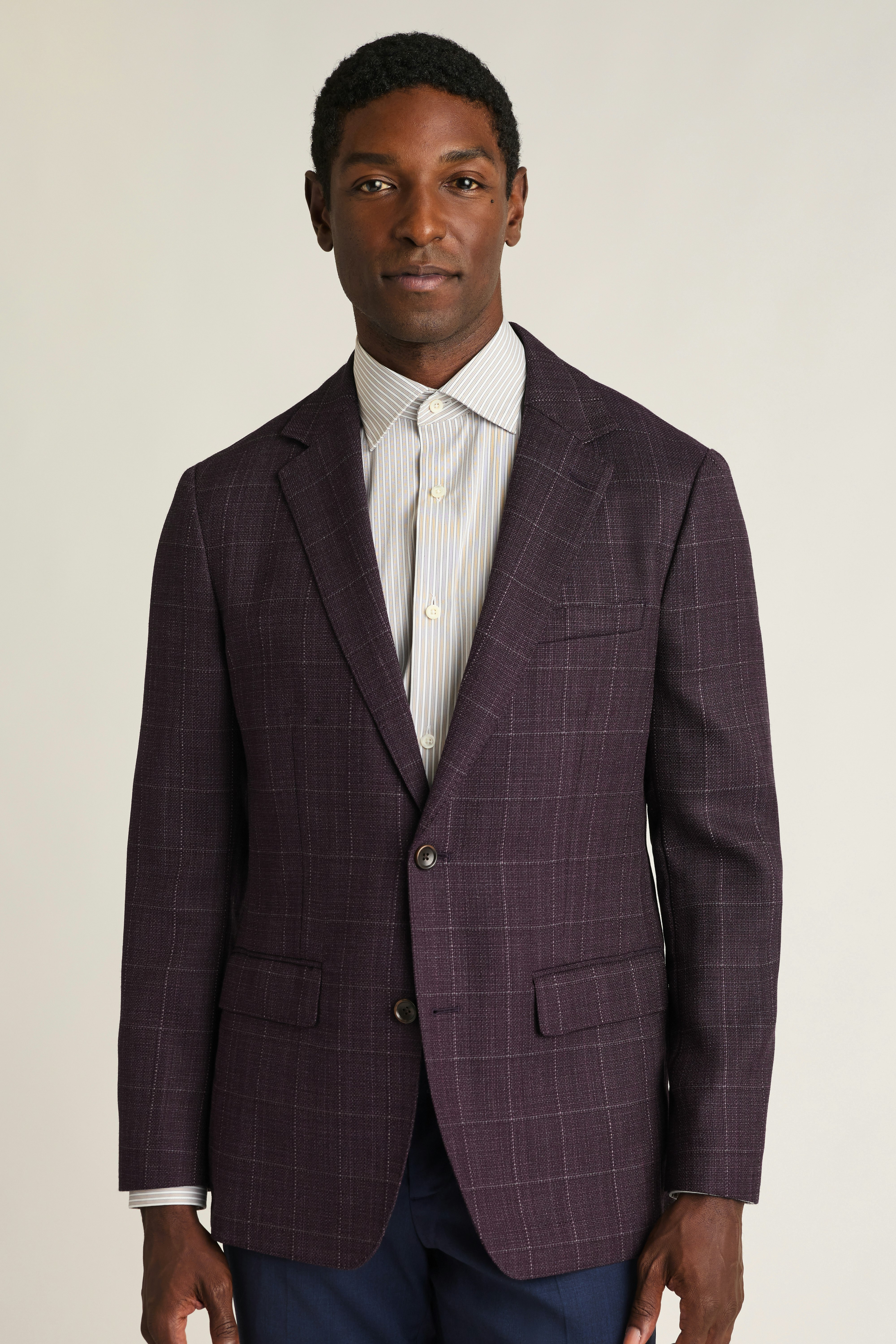 Jetsetter Unconstructed Blazer plum windowpane