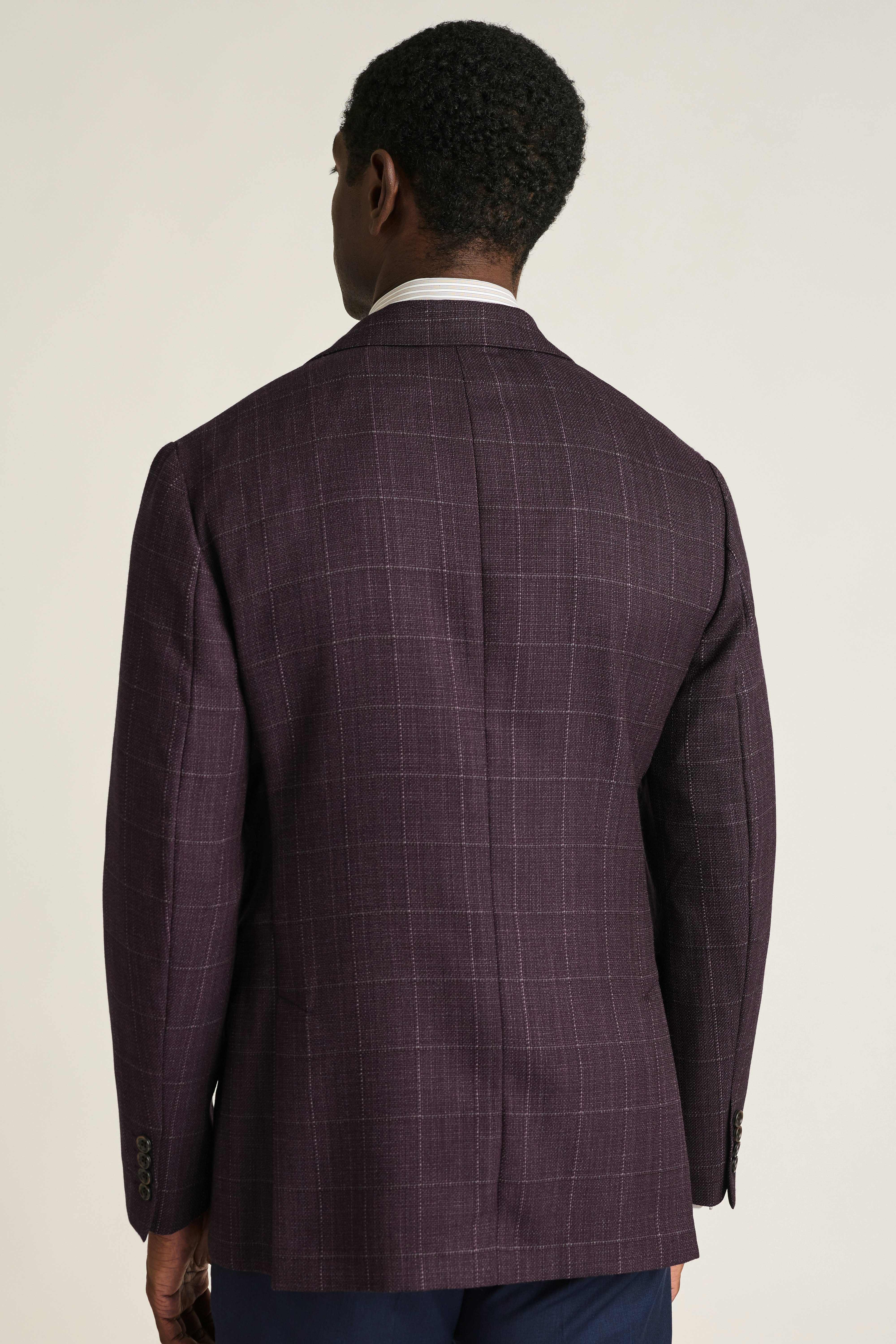 Jetsetter Unconstructed Blazer plum windowpane