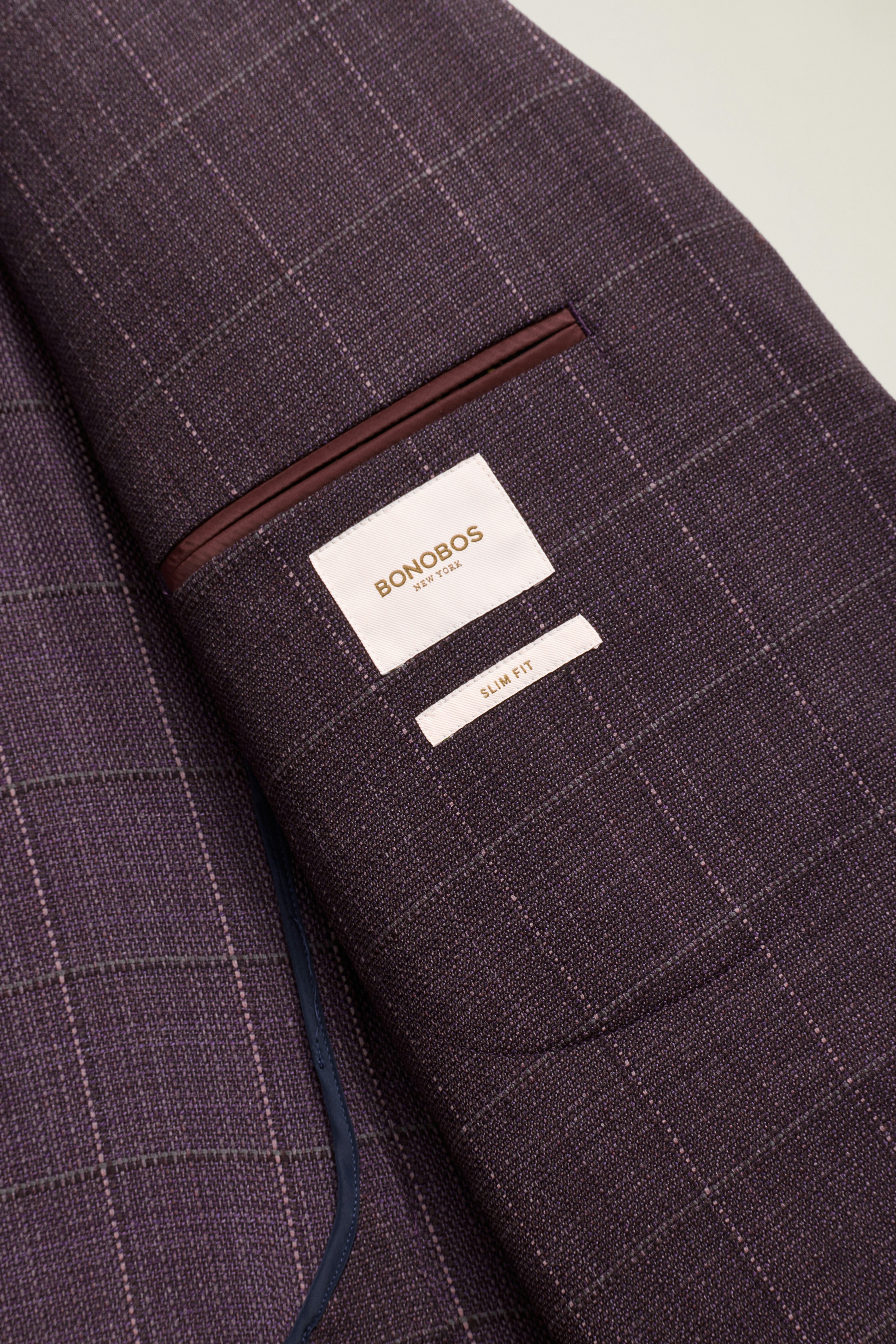 Jetsetter Unconstructed Blazer plum windowpane