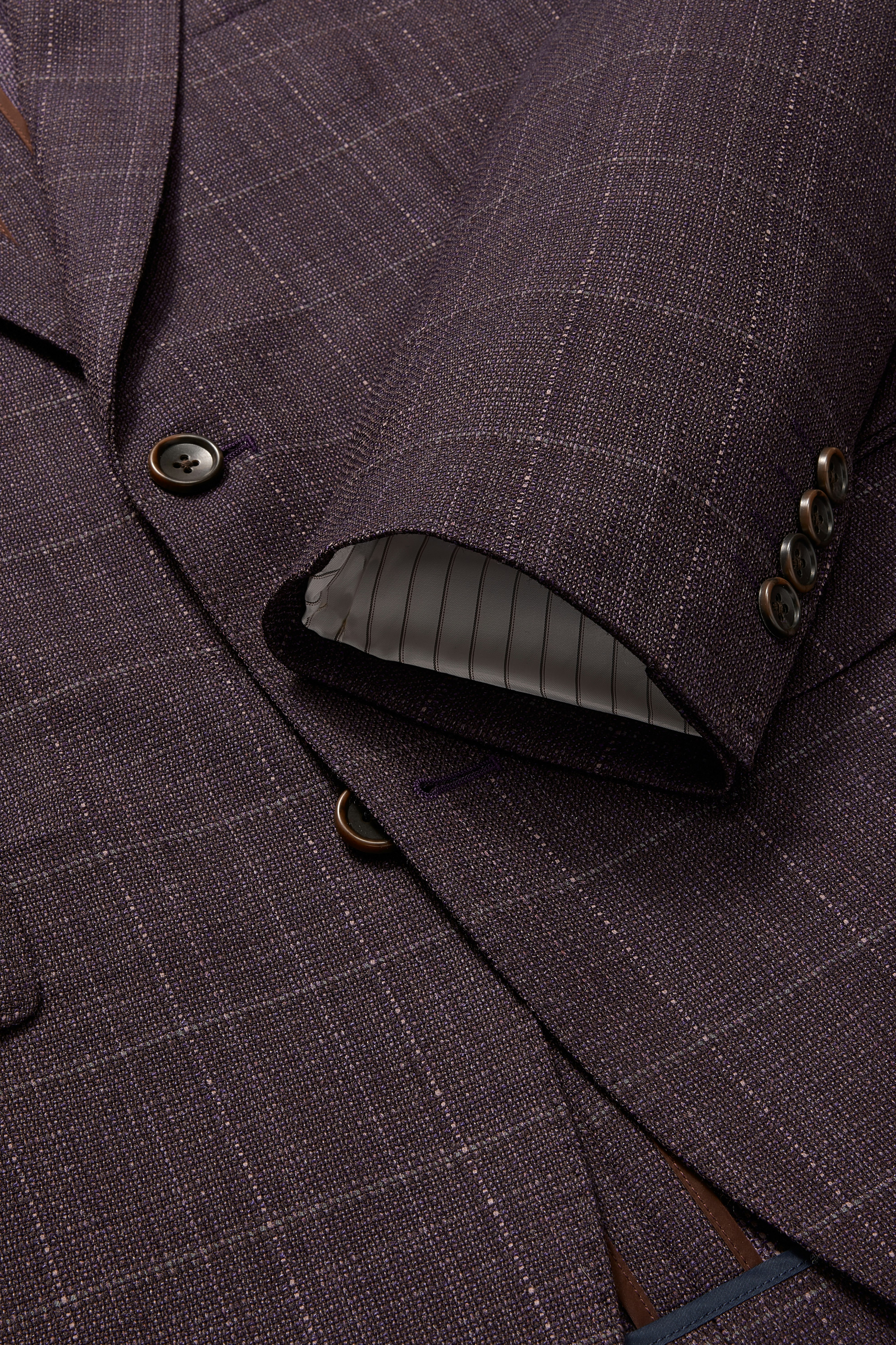 Jetsetter Unconstructed Blazer plum windowpane