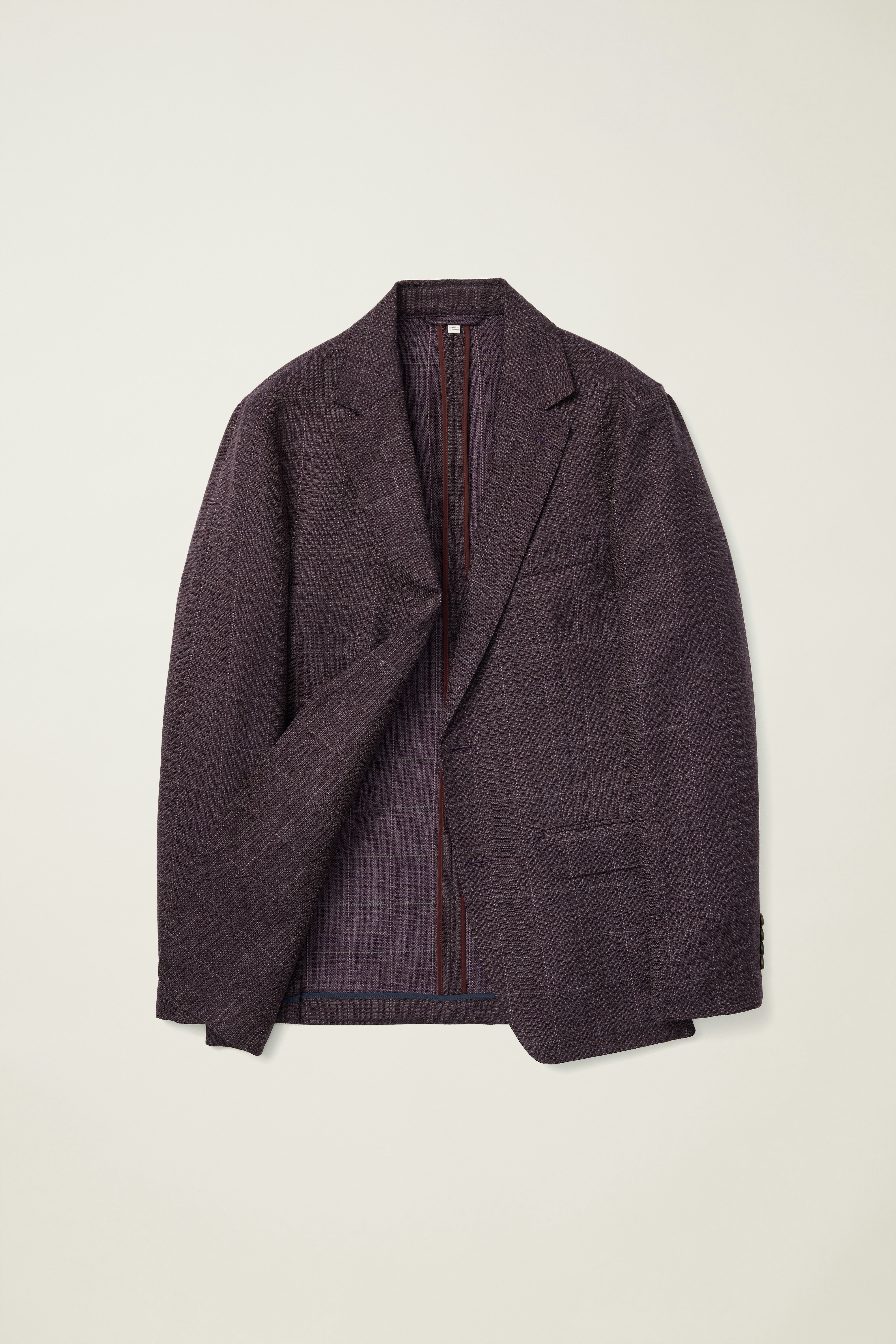 Jetsetter Unconstructed Blazer plum windowpane