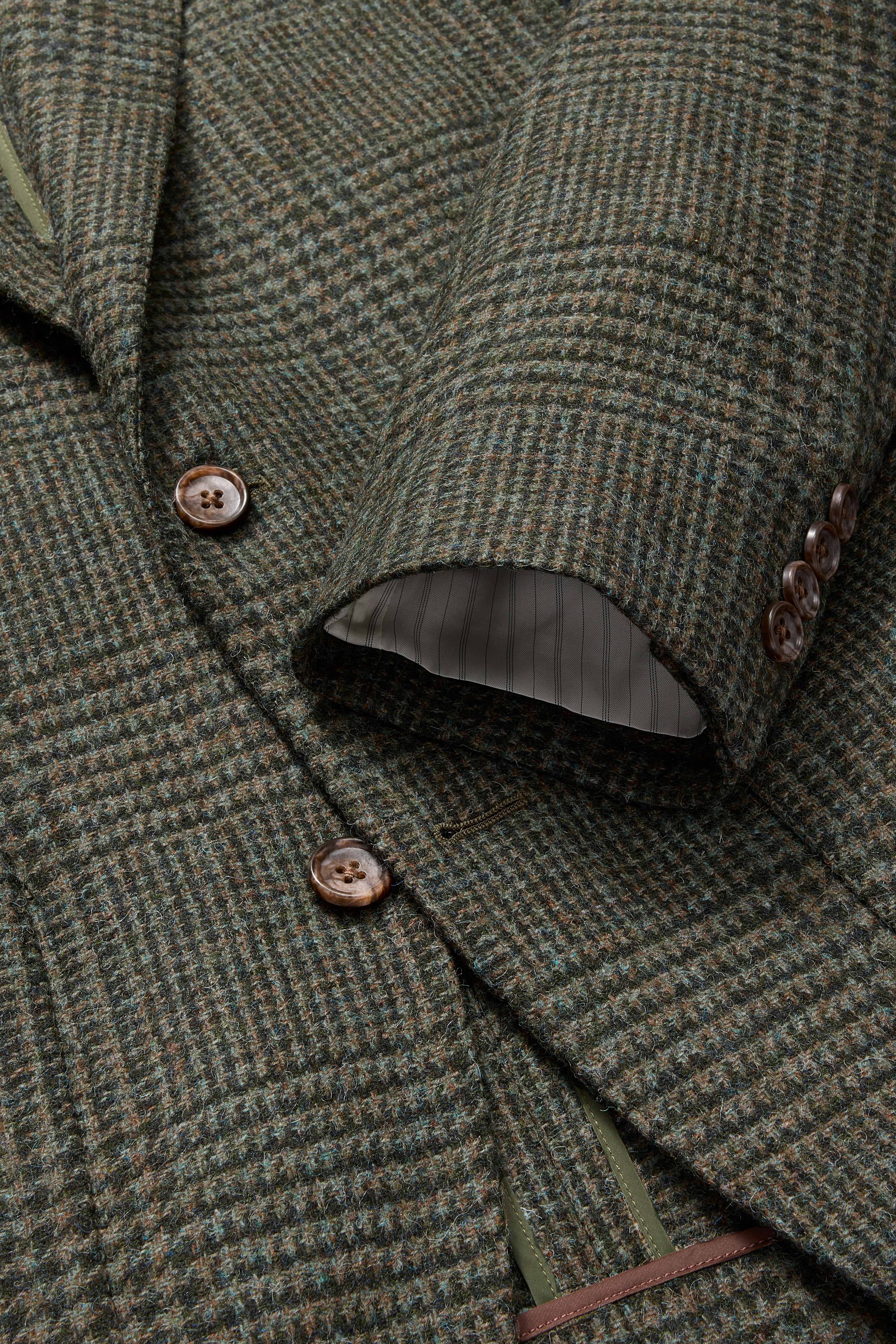 Jetsetter Unconstructed British Wool Blazer olive plaid