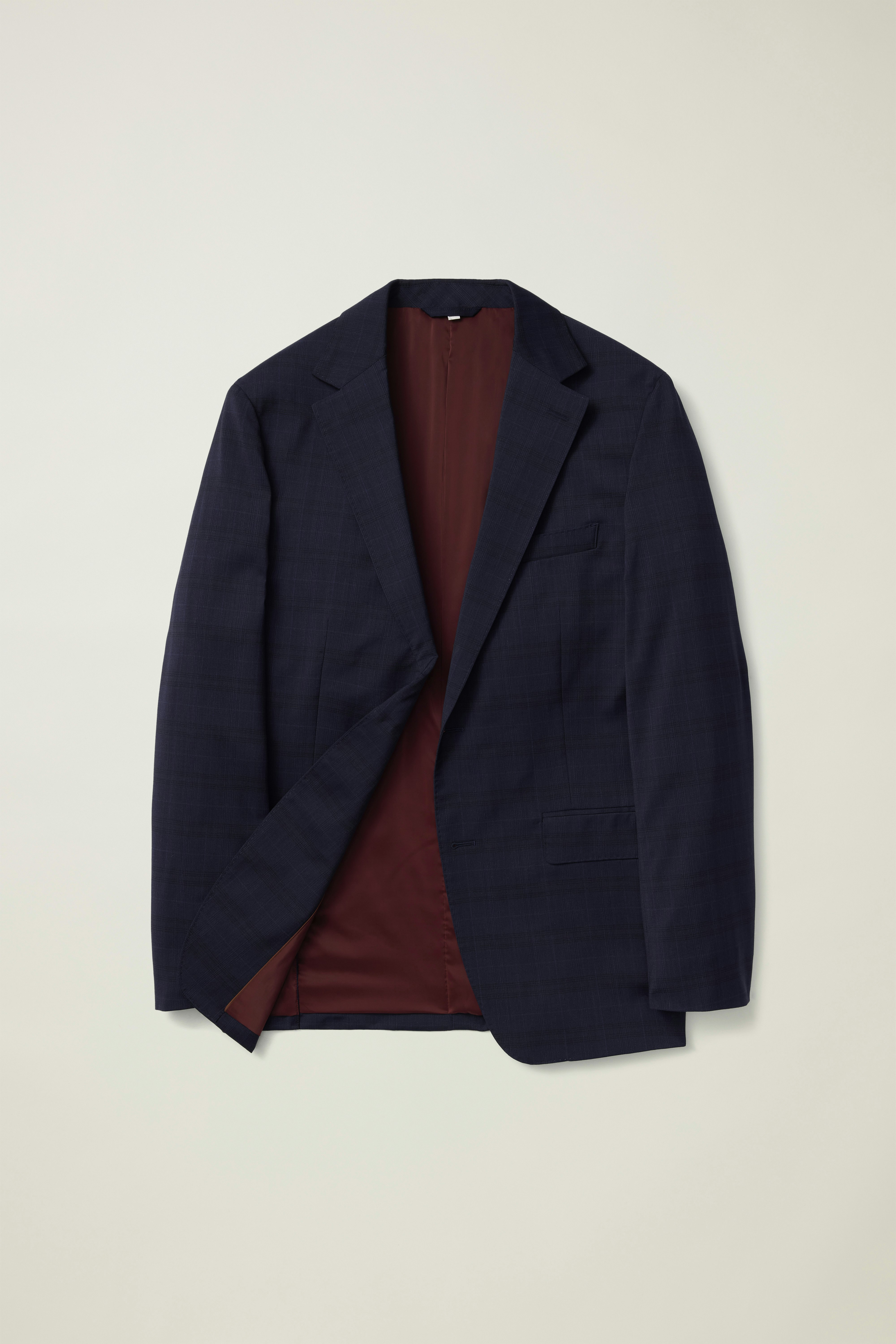 Jetsetter Italian Wool Blazer dark navy blue glen plaid