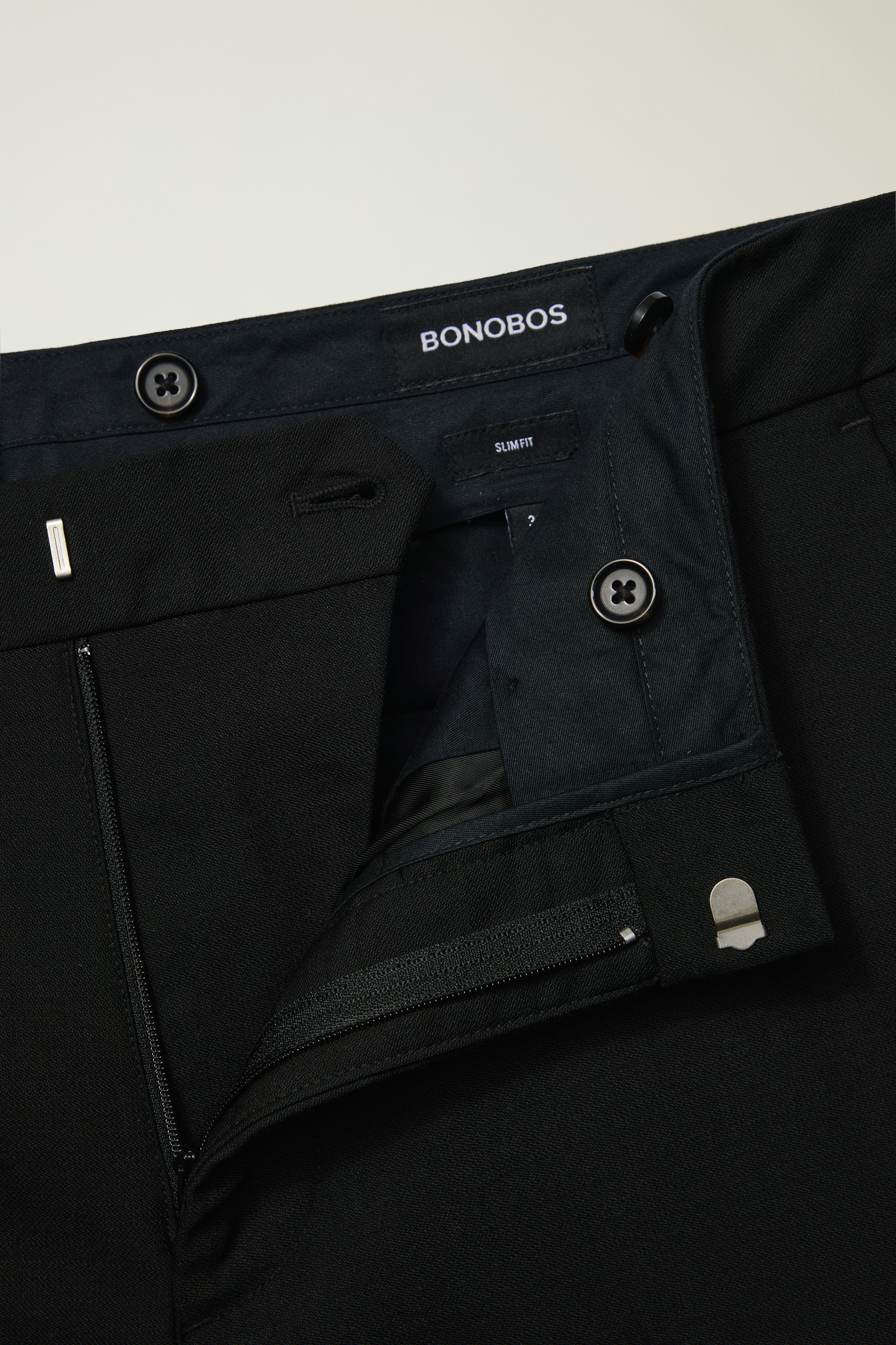 Empire Stretch Italian Wool Tuxedo Pant black