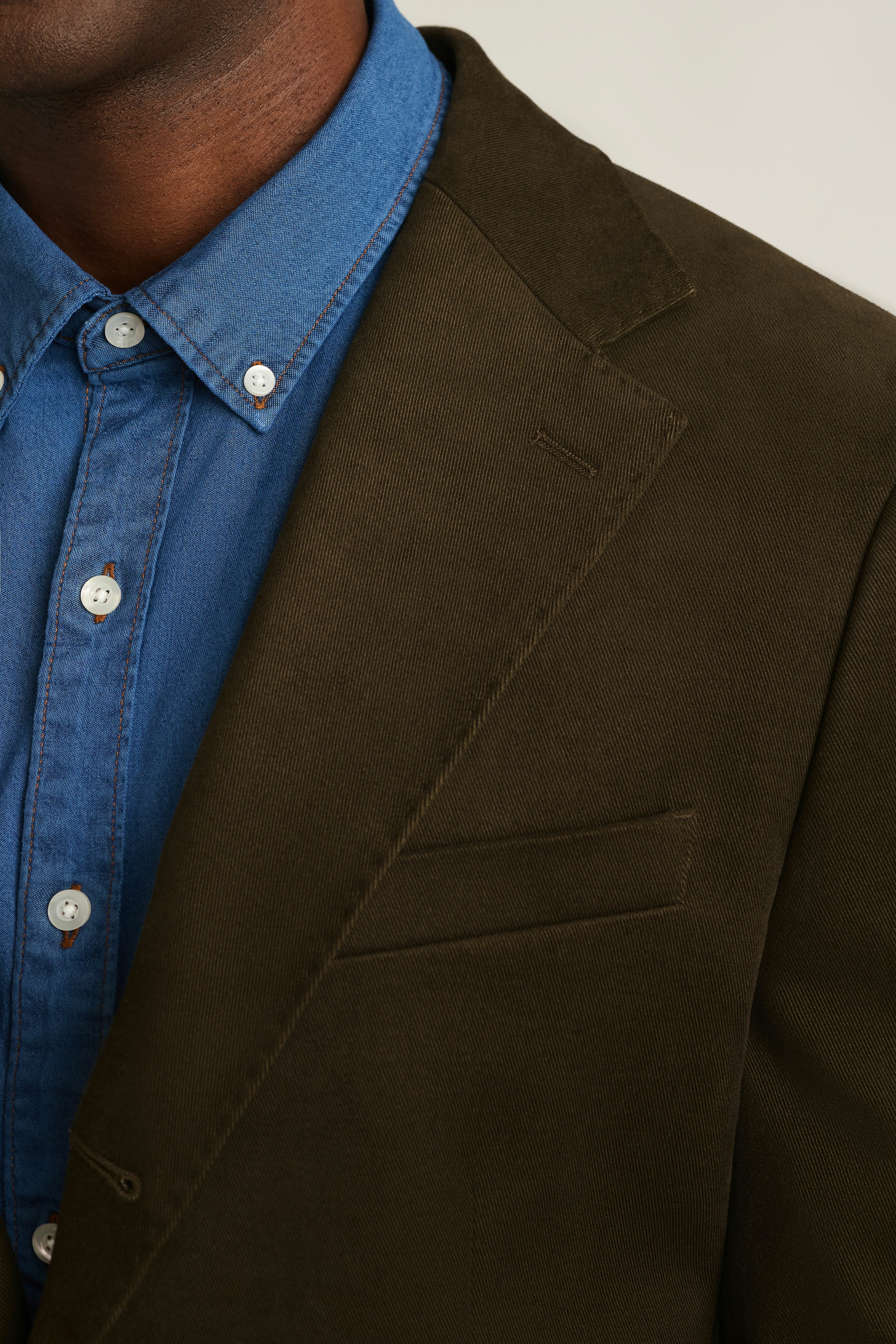 Jetsetter Italian Brushed Cotton Blazer olive green