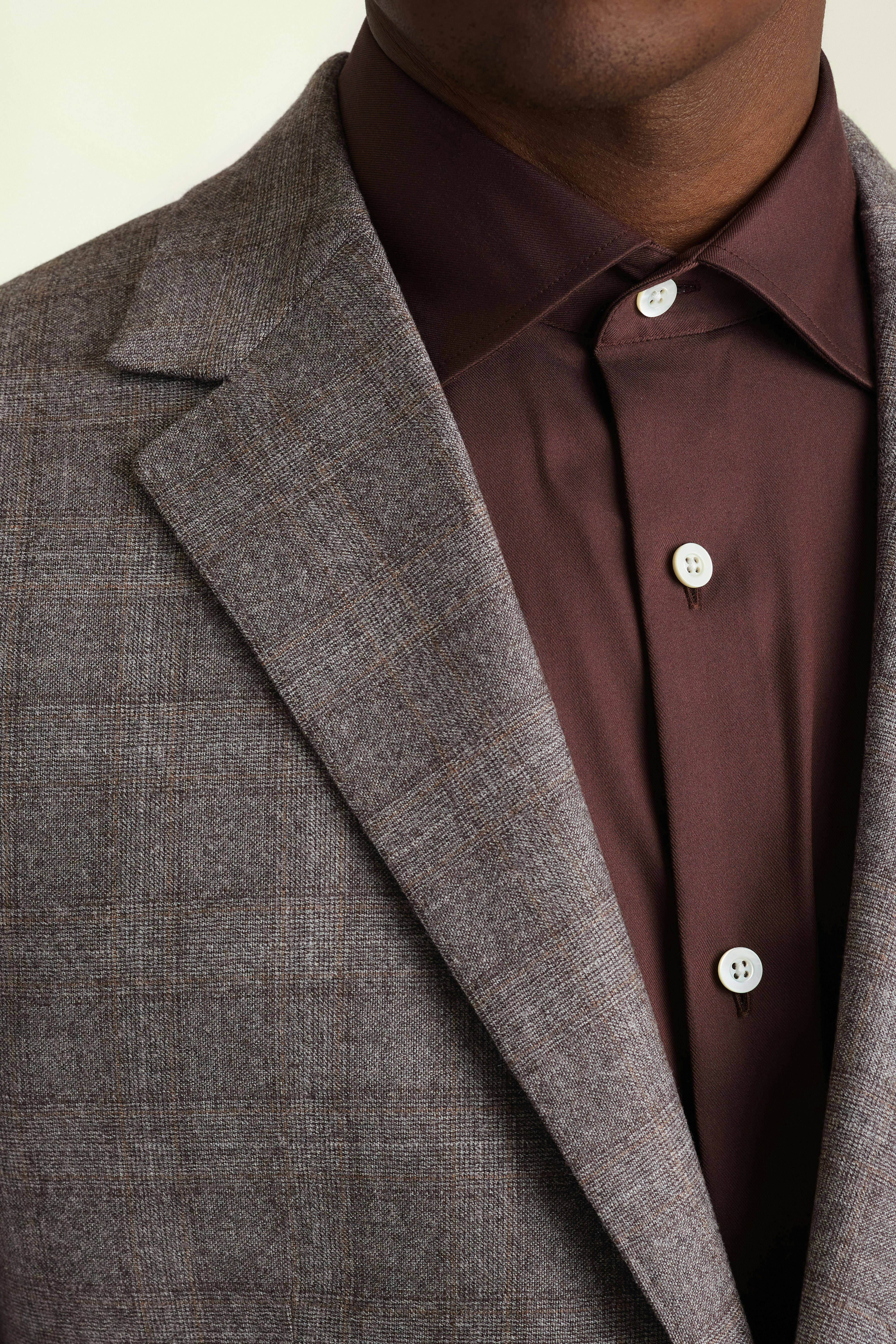 Jetsetter Italian Wool Blazer grey brown glen plaid