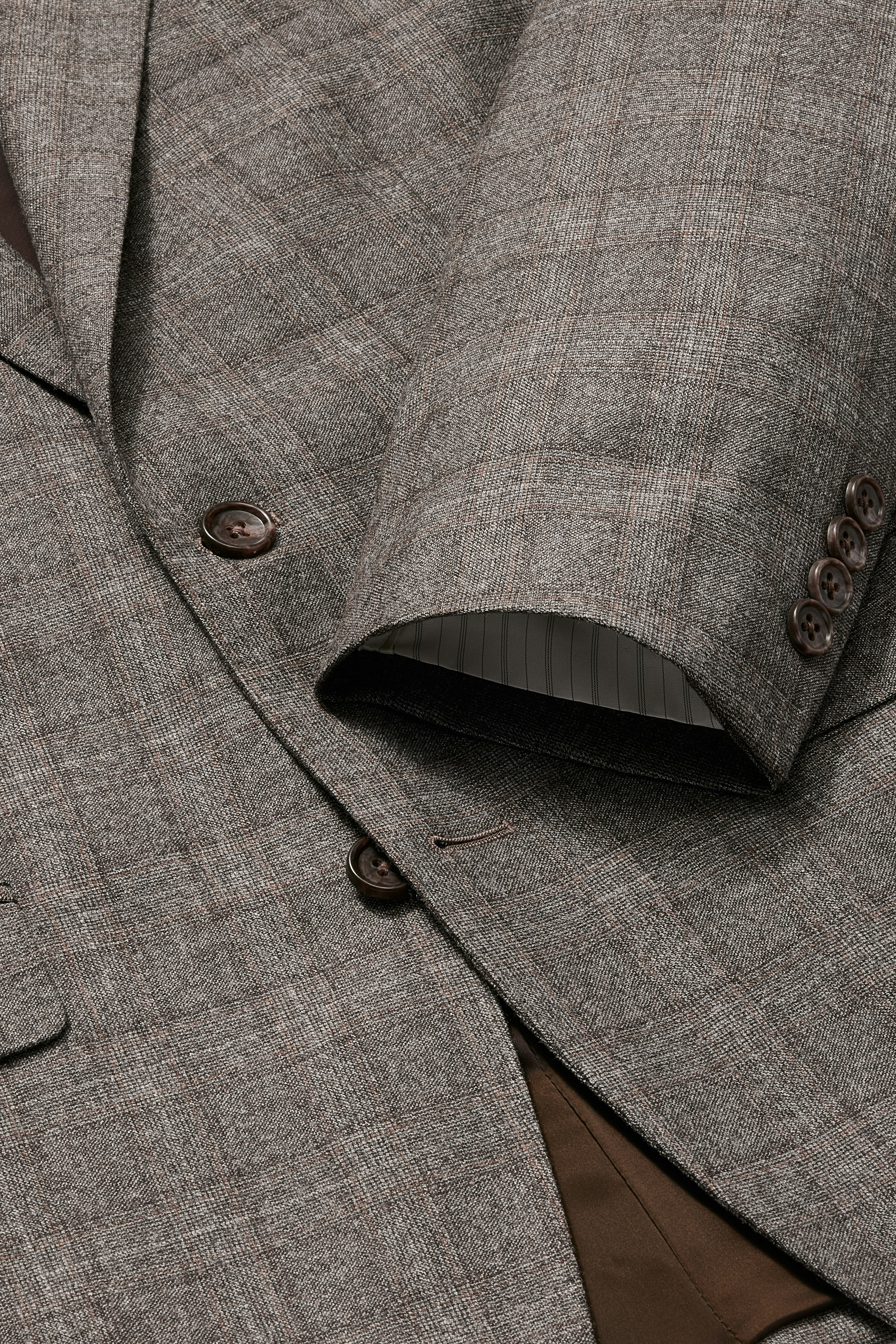 Jetsetter Italian Wool Blazer grey brown glen plaid