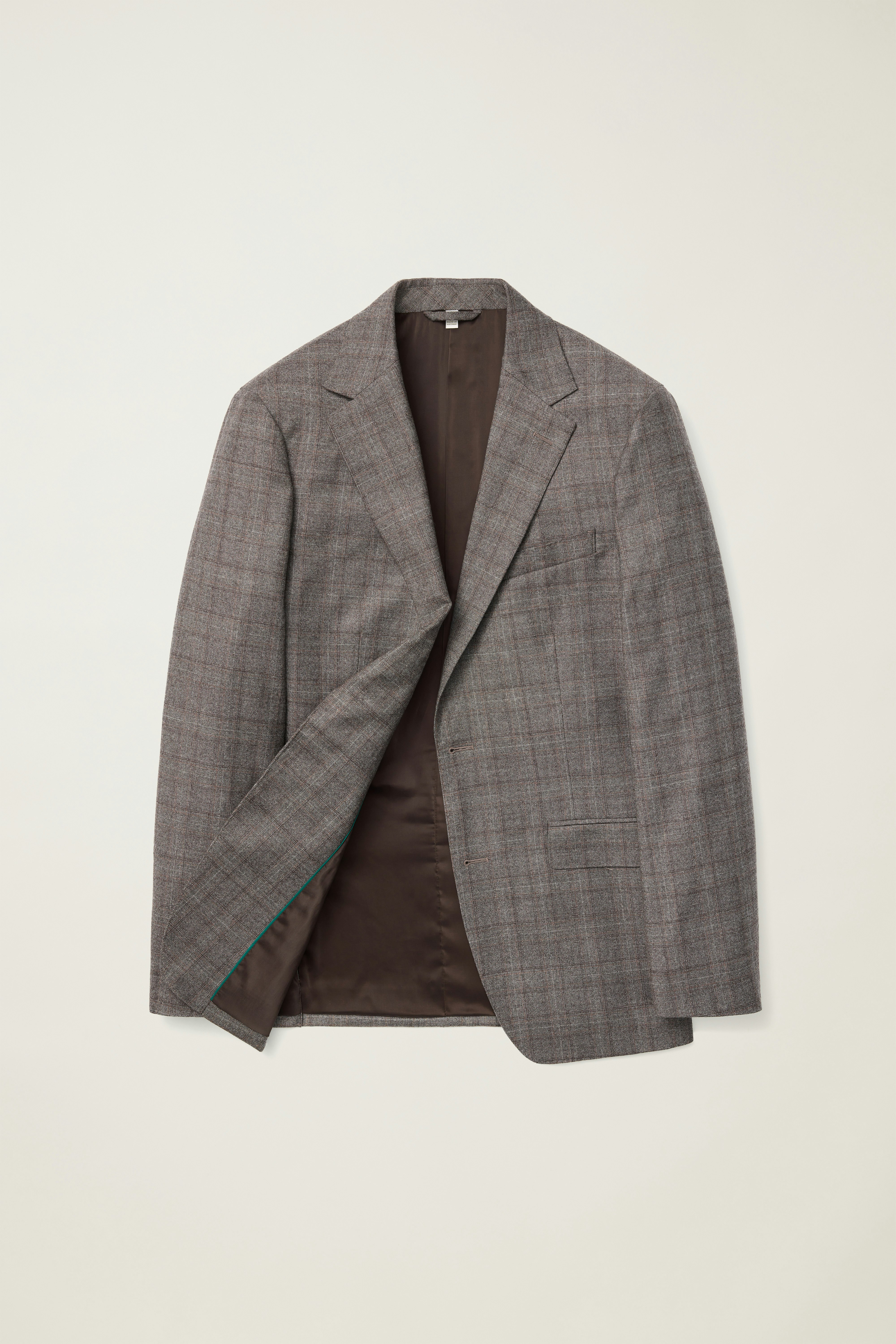 Jetsetter Italian Wool Blazer grey brown glen plaid