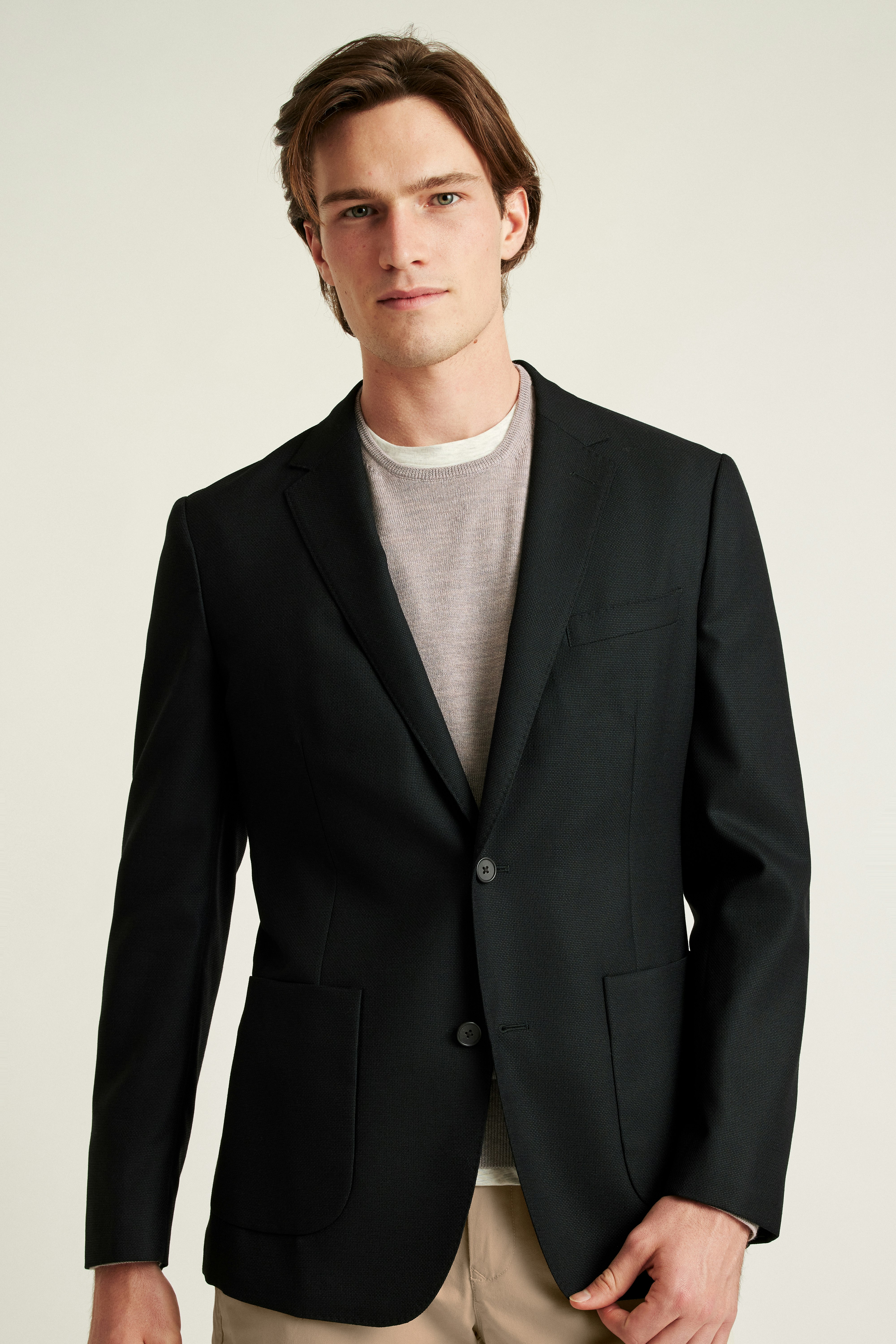 Jetsetter Unconstructed Italian Wool Blazer black