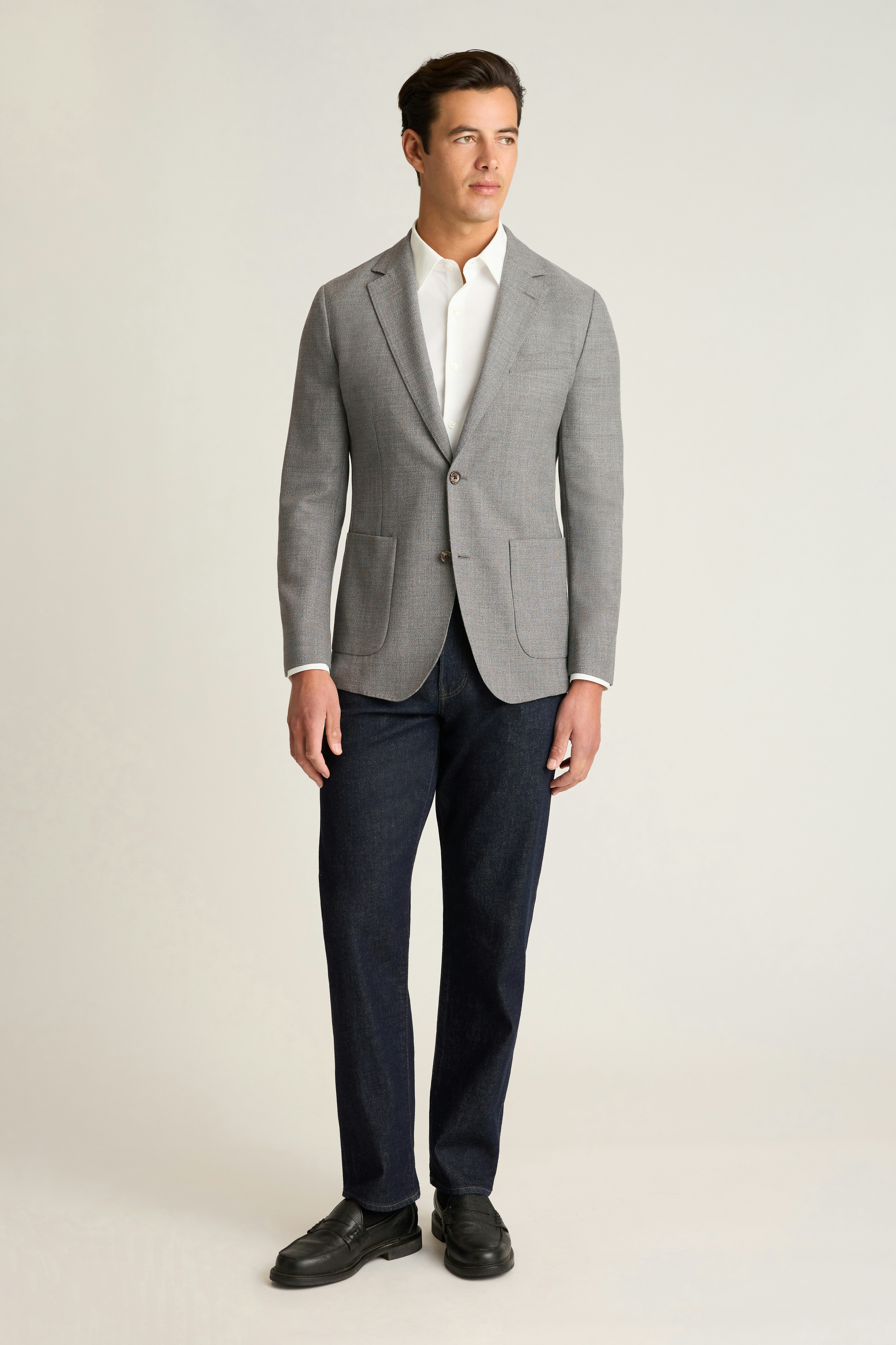 Jetsetter Unconstructed Italian Wool Blazer grey