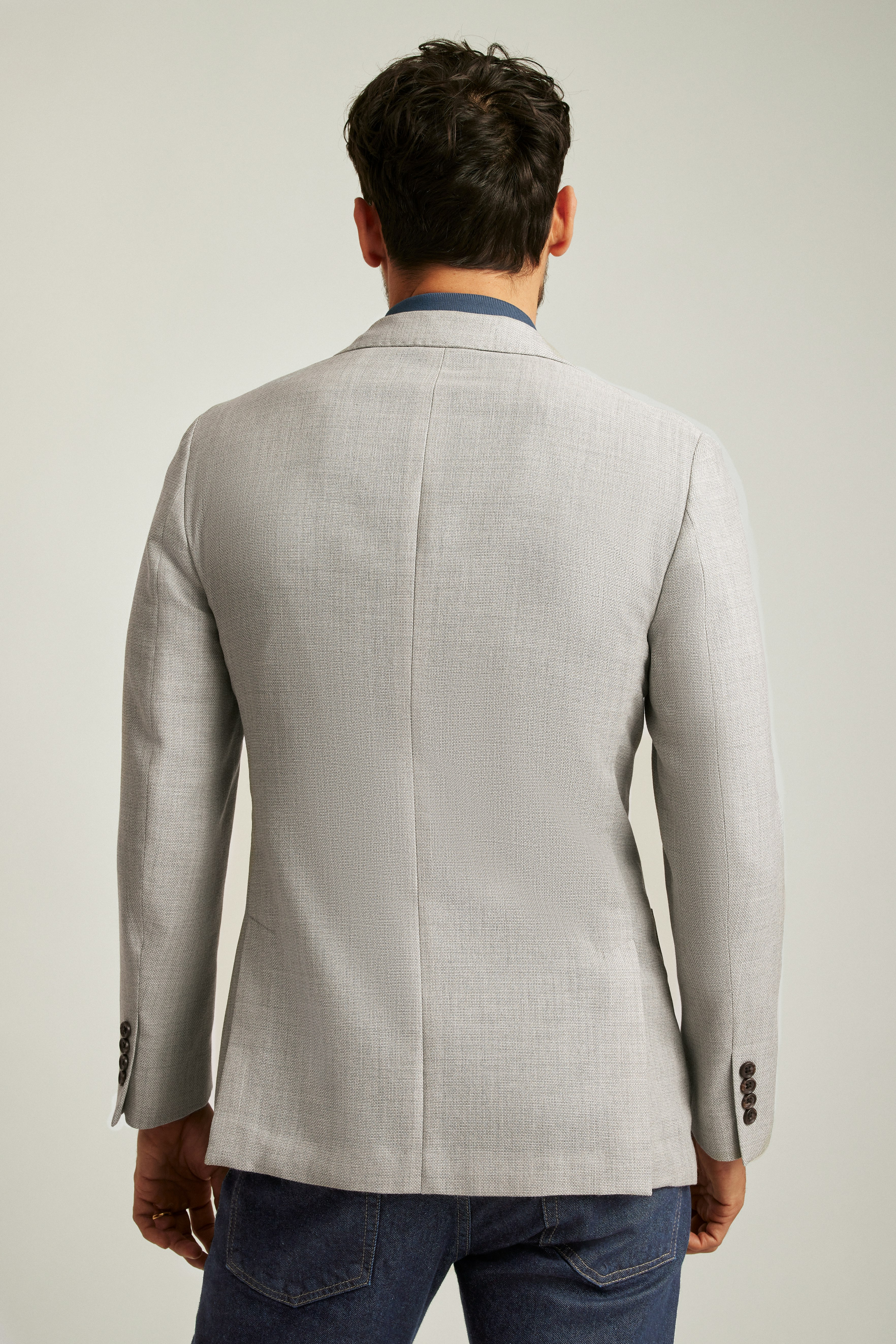 Jetsetter Unconstructed Italian Wool Blazer light grey