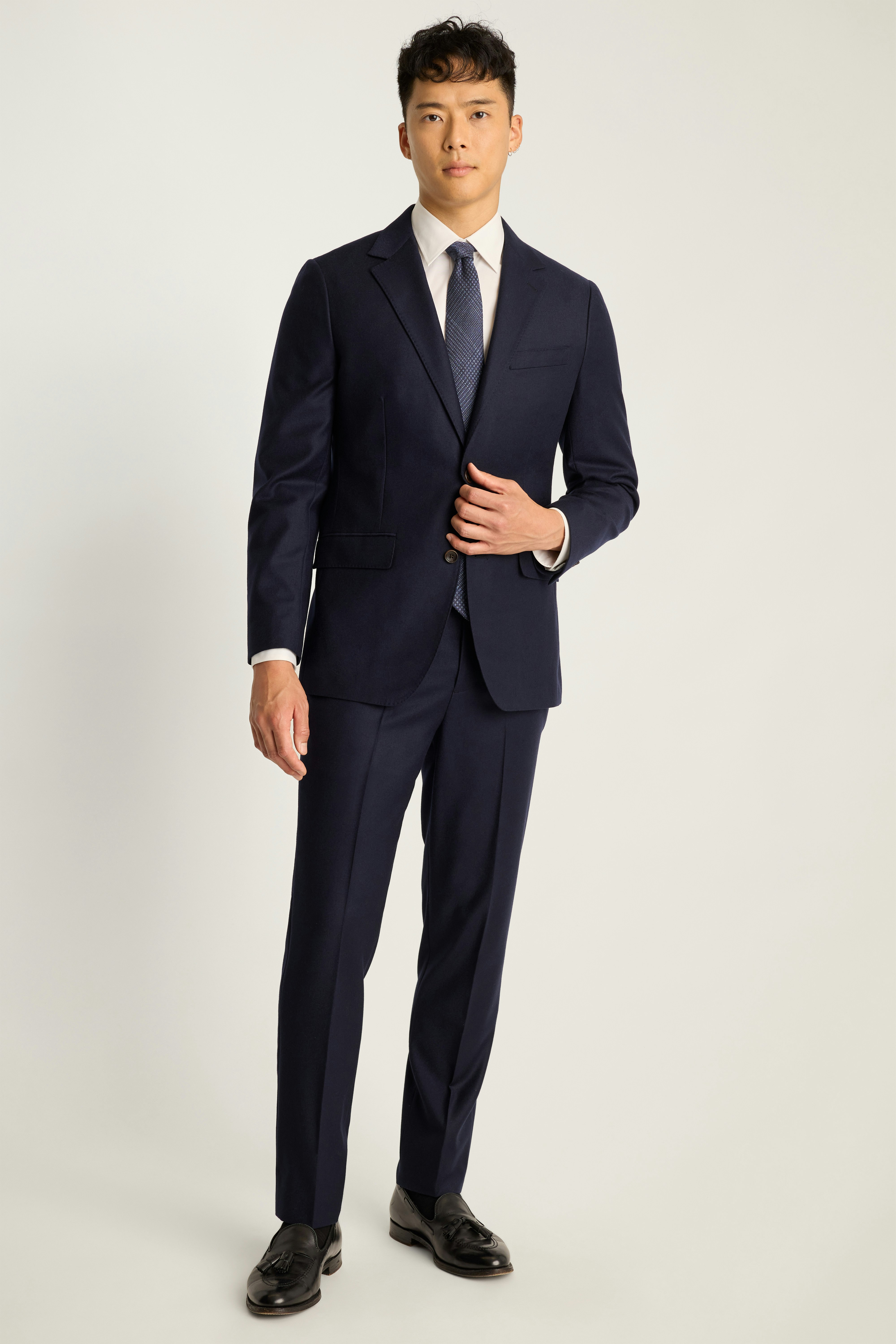 Jetsetter Italian Brushed Wool Blazer dark navy blue