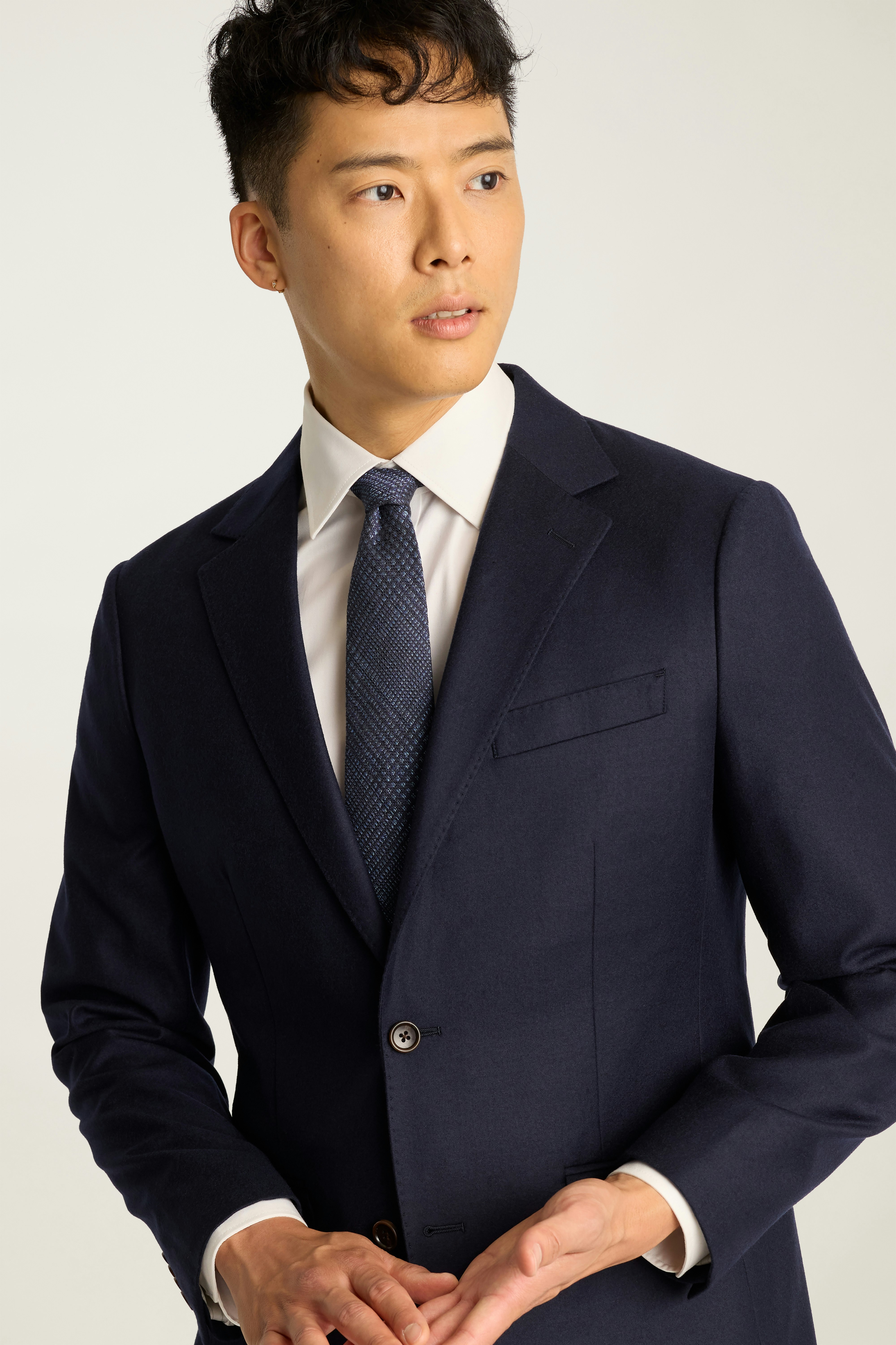 Jetsetter Italian Brushed Wool Blazer dark navy blue