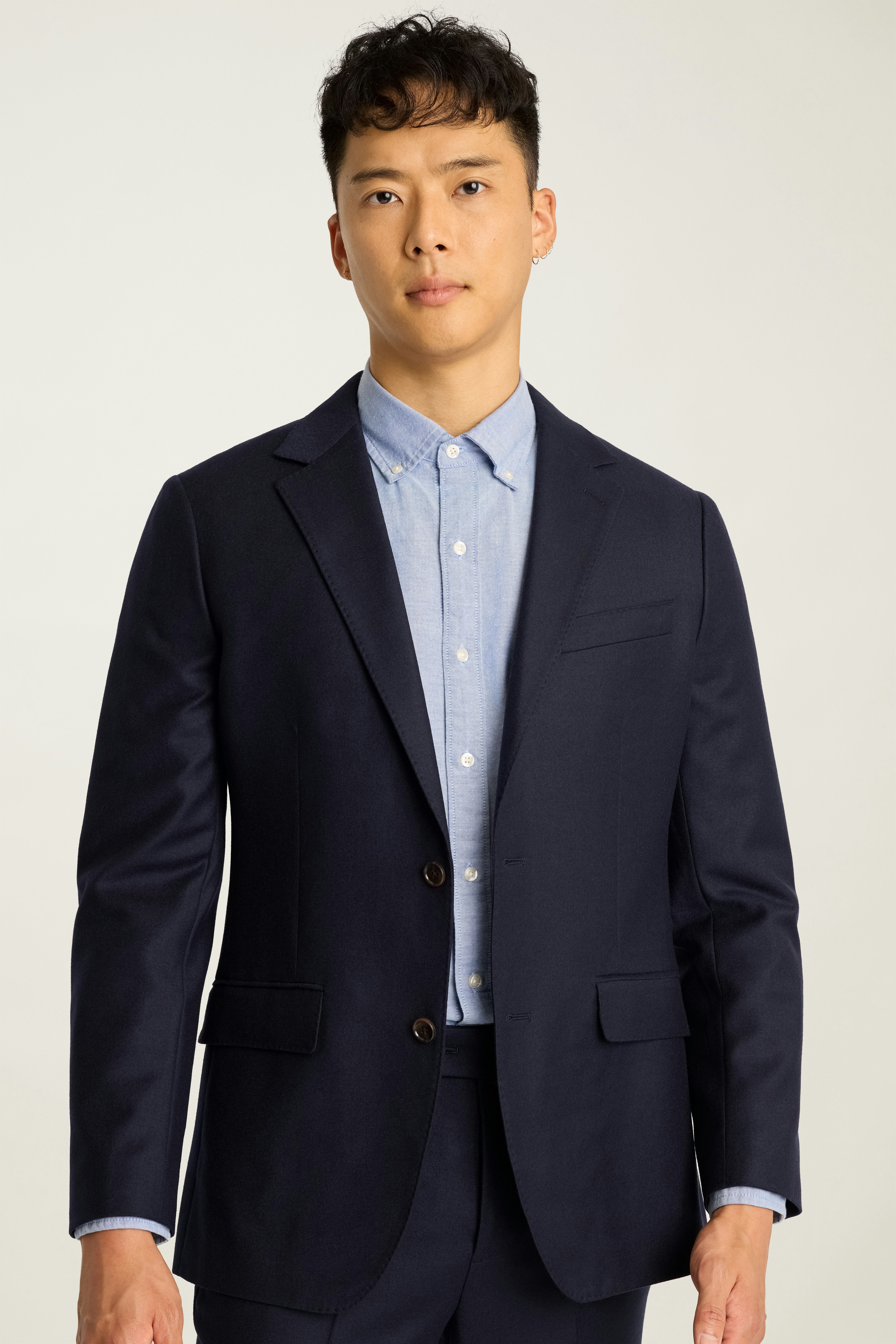 Jetsetter Italian Brushed Wool Blazer dark navy blue