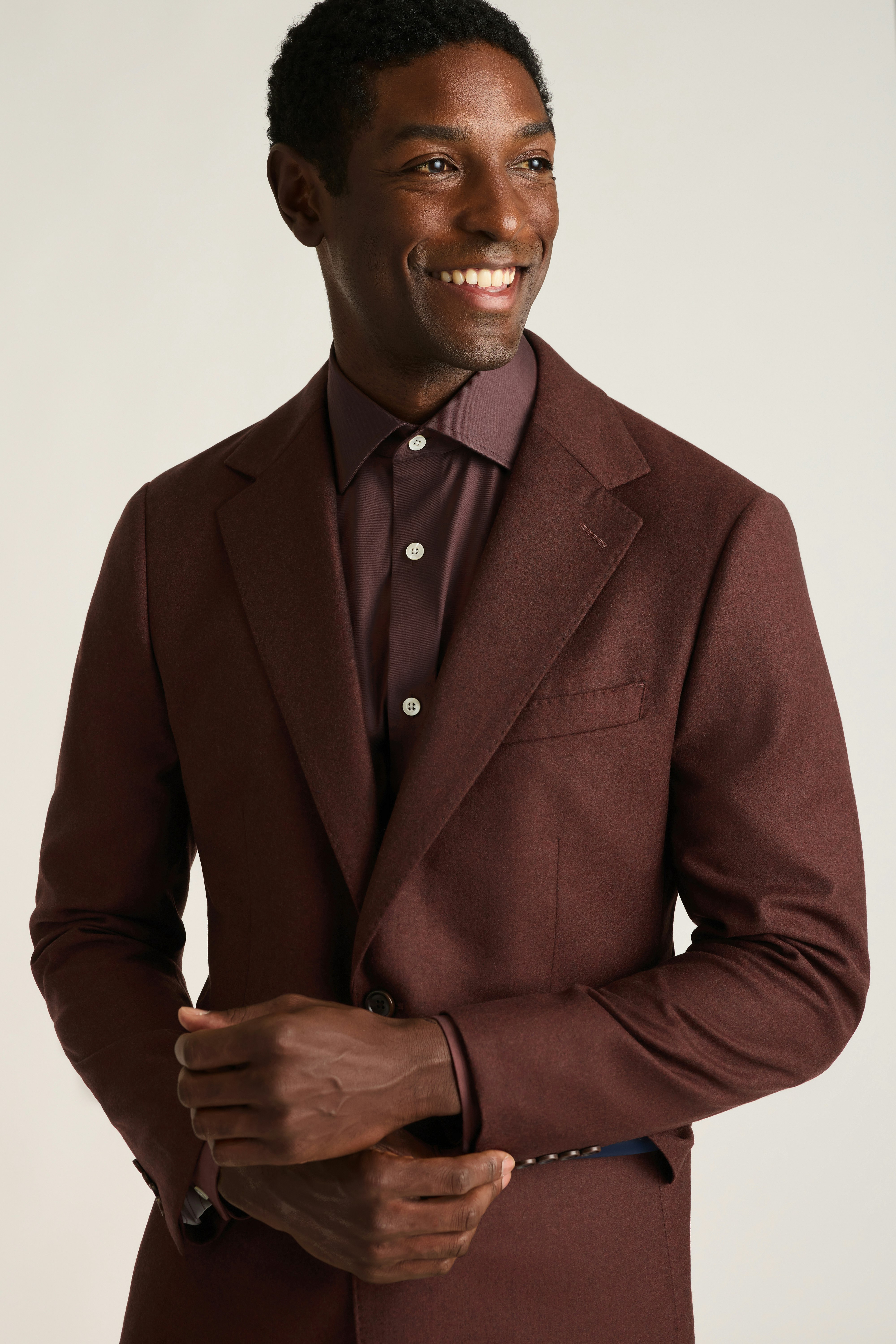 Jetsetter Italian Brushed Wool Blazer chestnut brown
