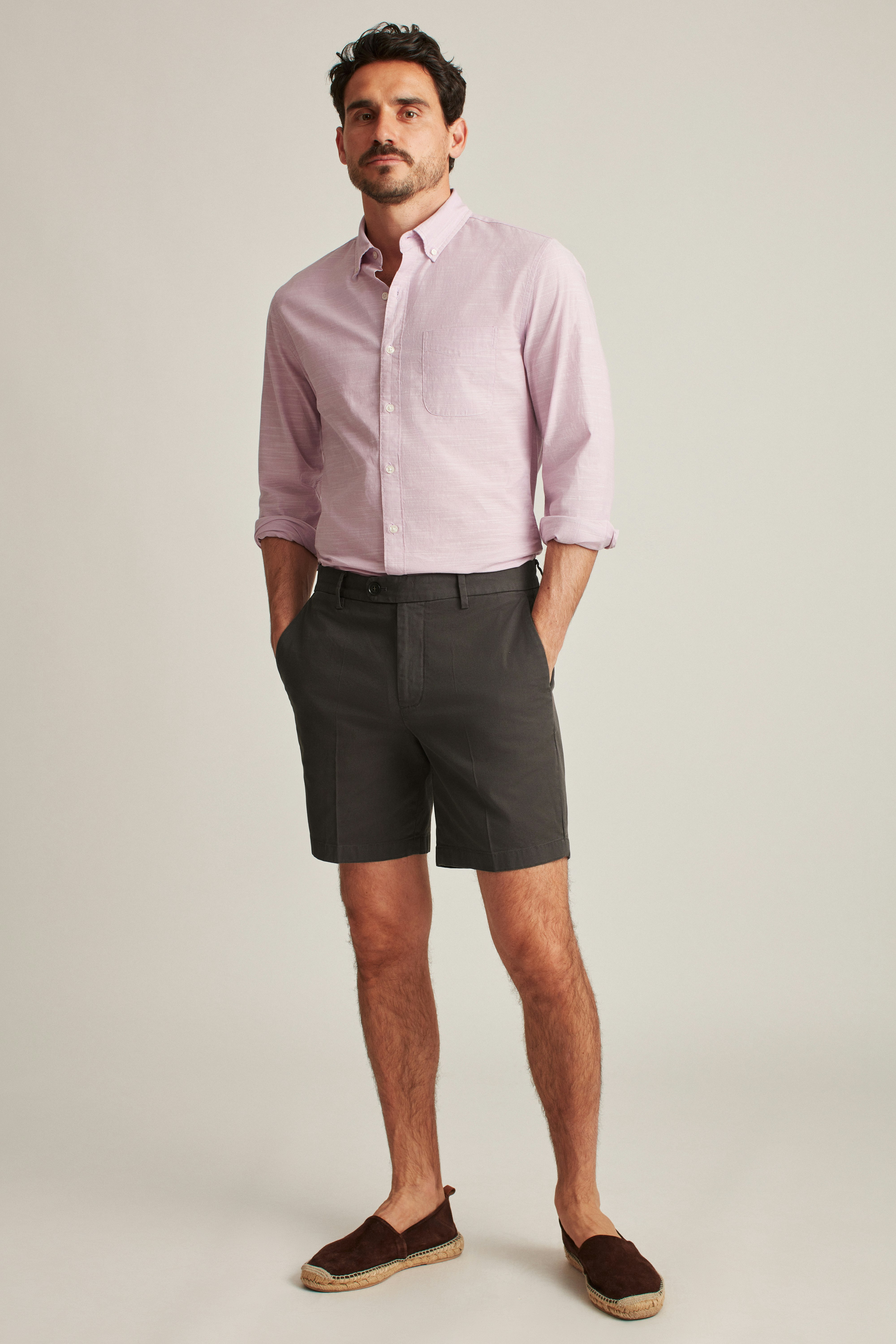 Italian Stretch Chino Shorts asphalt grey