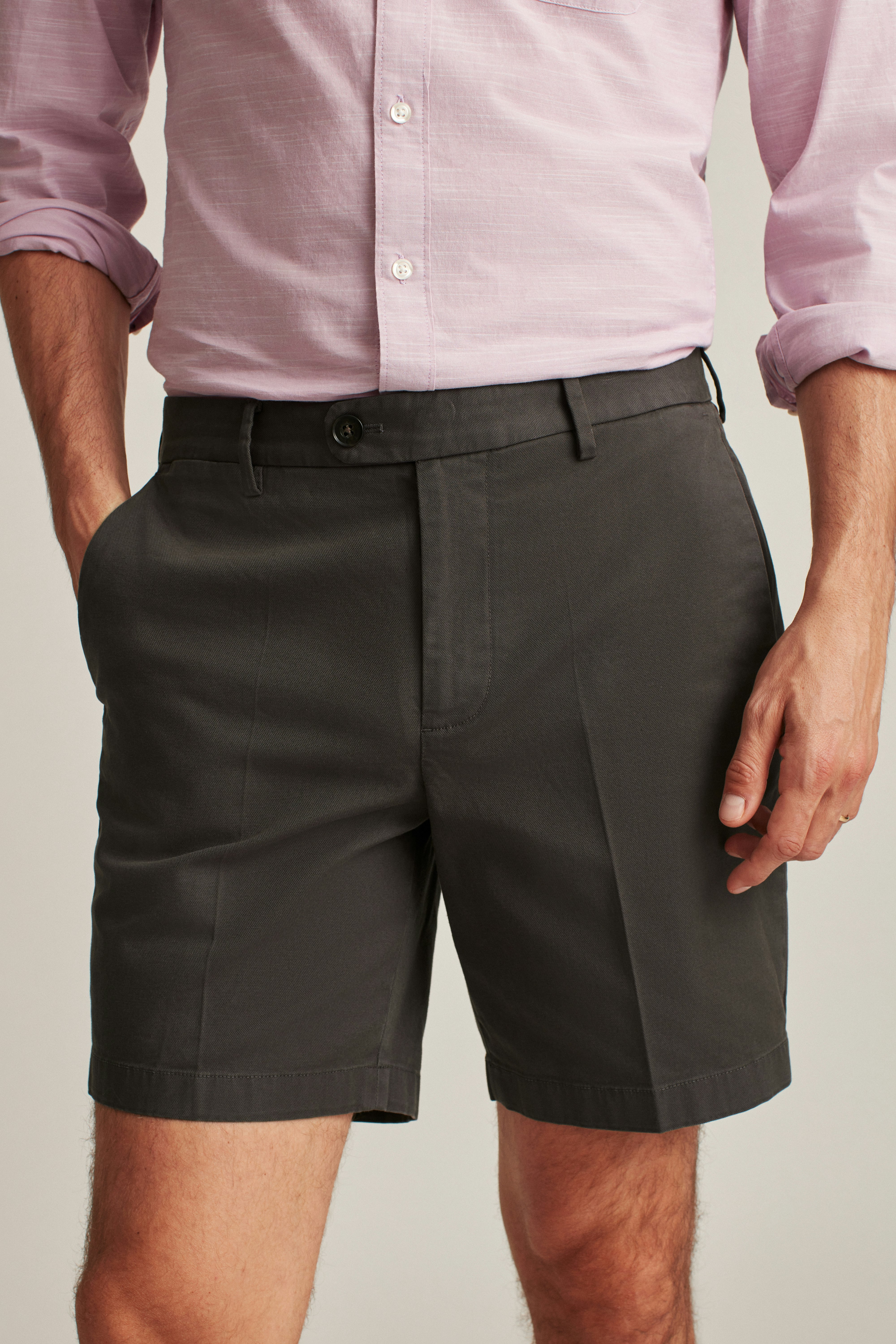 Italian Stretch Chino Shorts asphalt grey