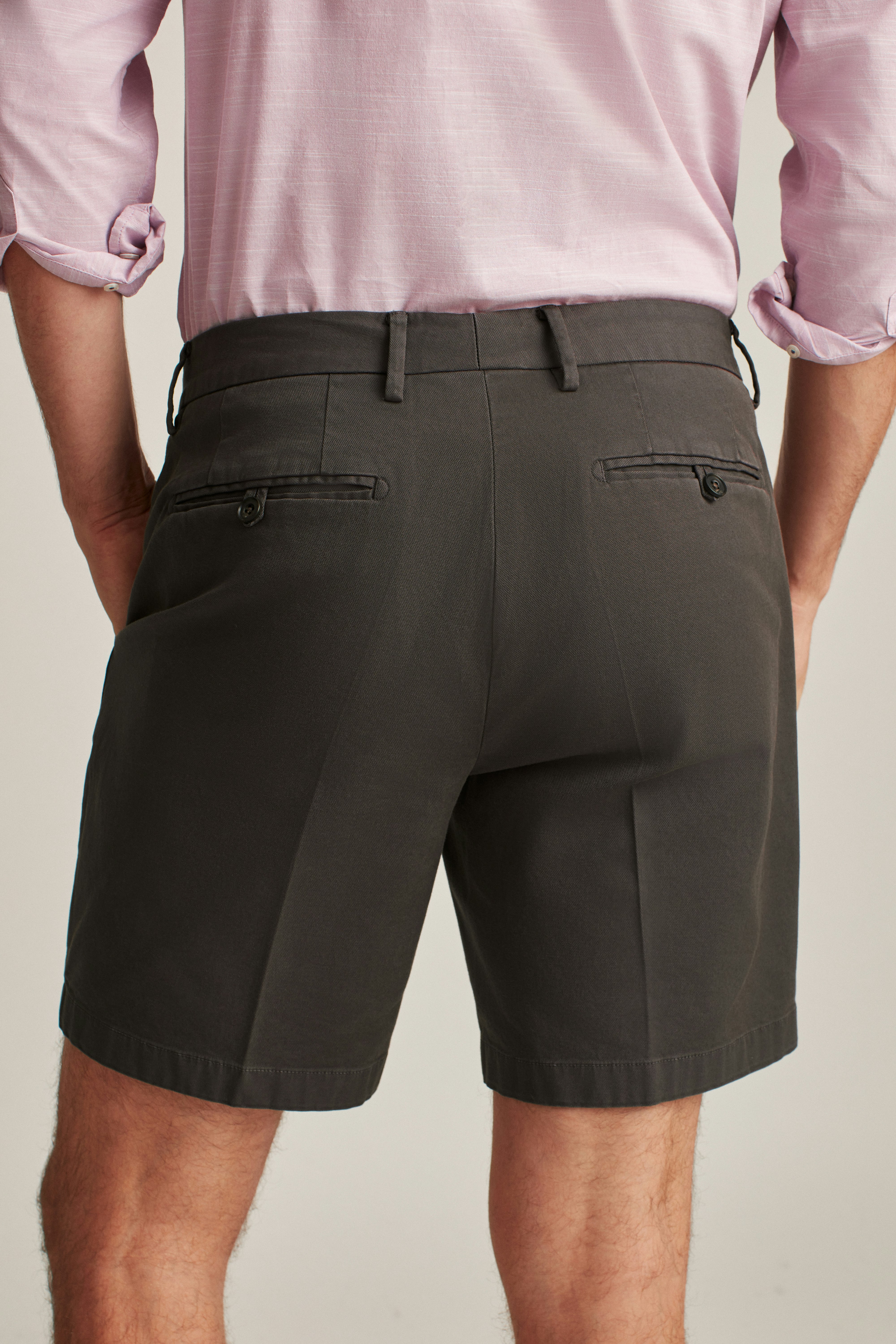 Italian Stretch Chino Shorts asphalt grey