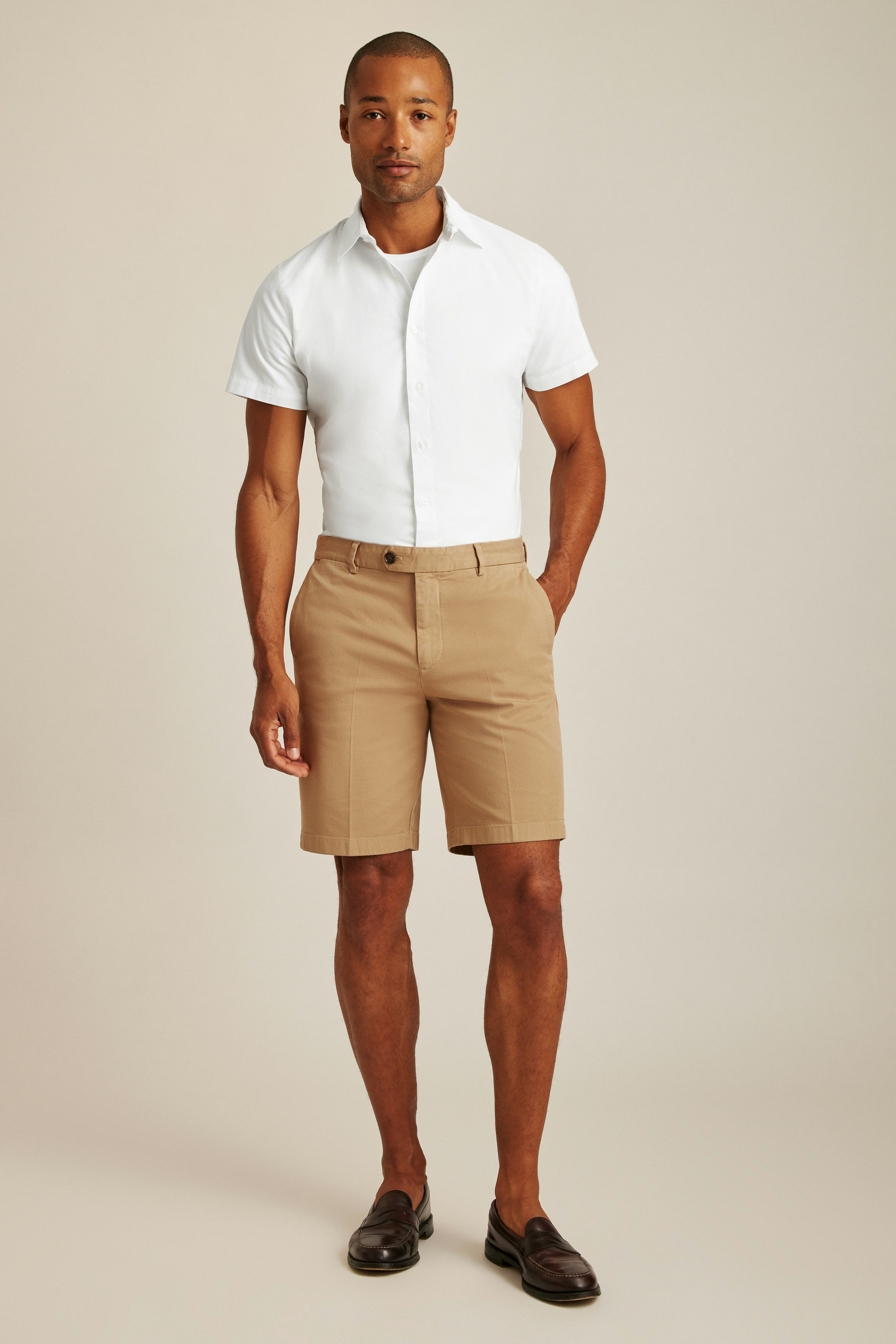 Italian Stretch Chino Shorts pale oak