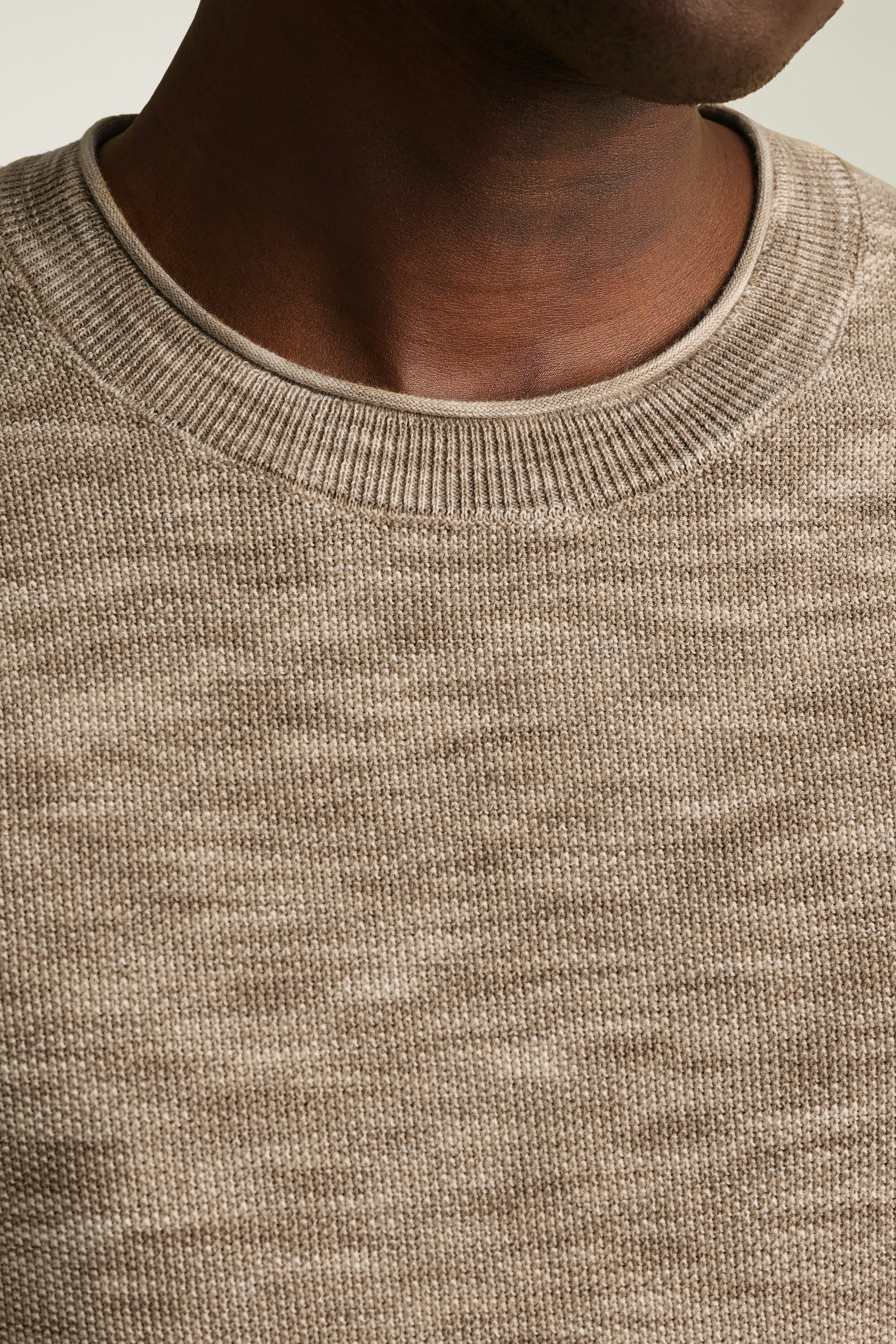 Italian Sweater Tee light beige space dye
