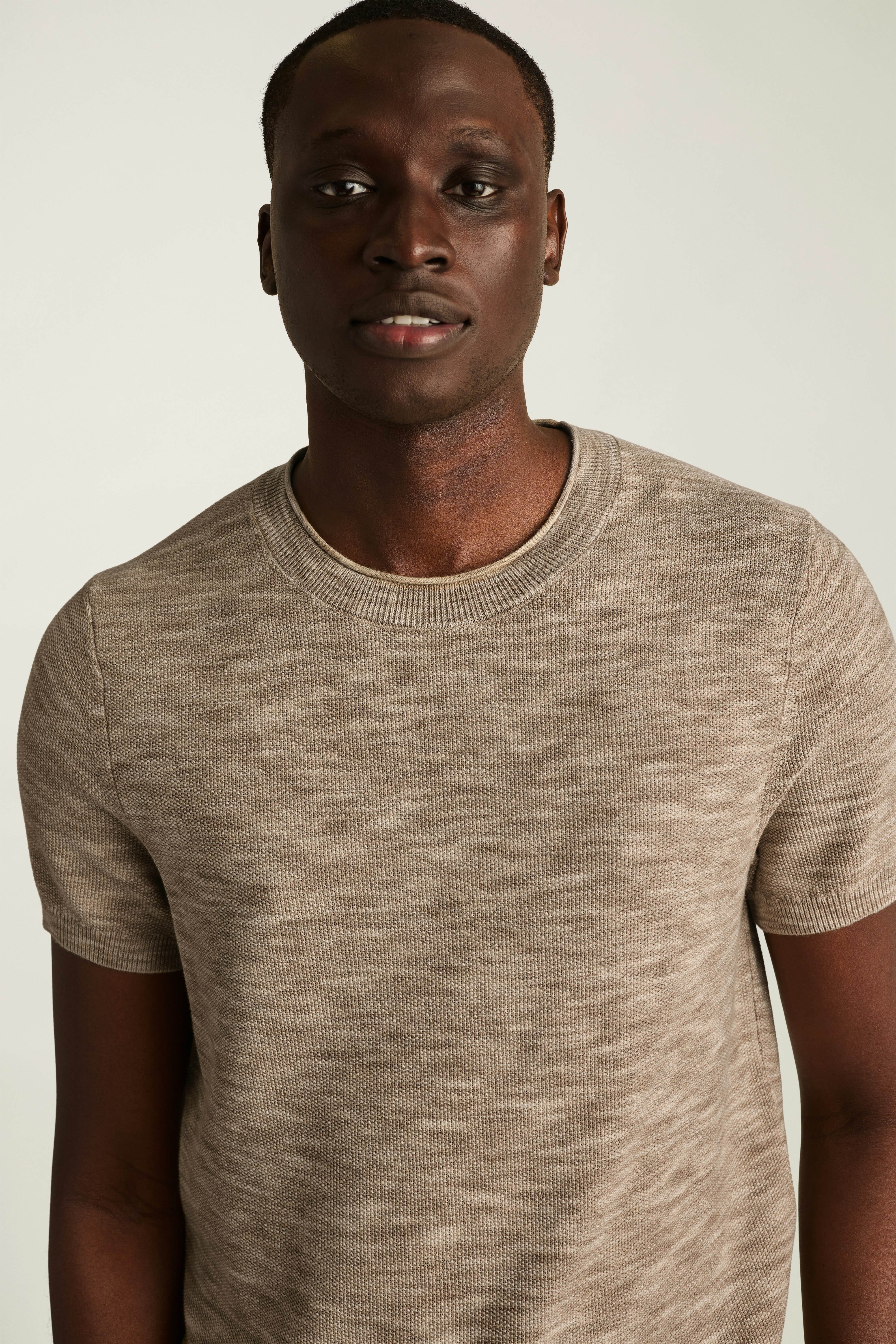 Italian Sweater Tee light beige space dye