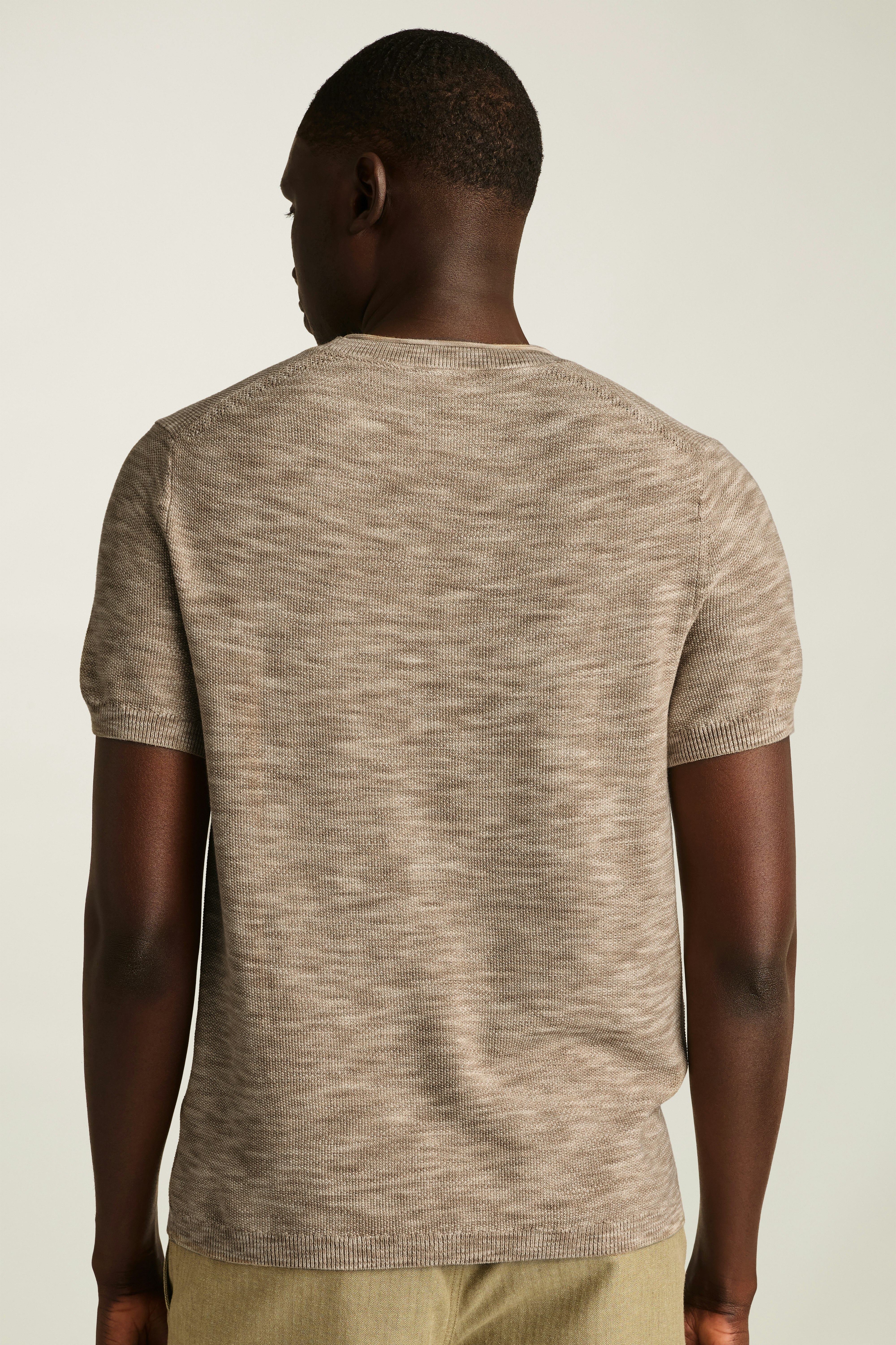 Italian Sweater Tee light beige space dye