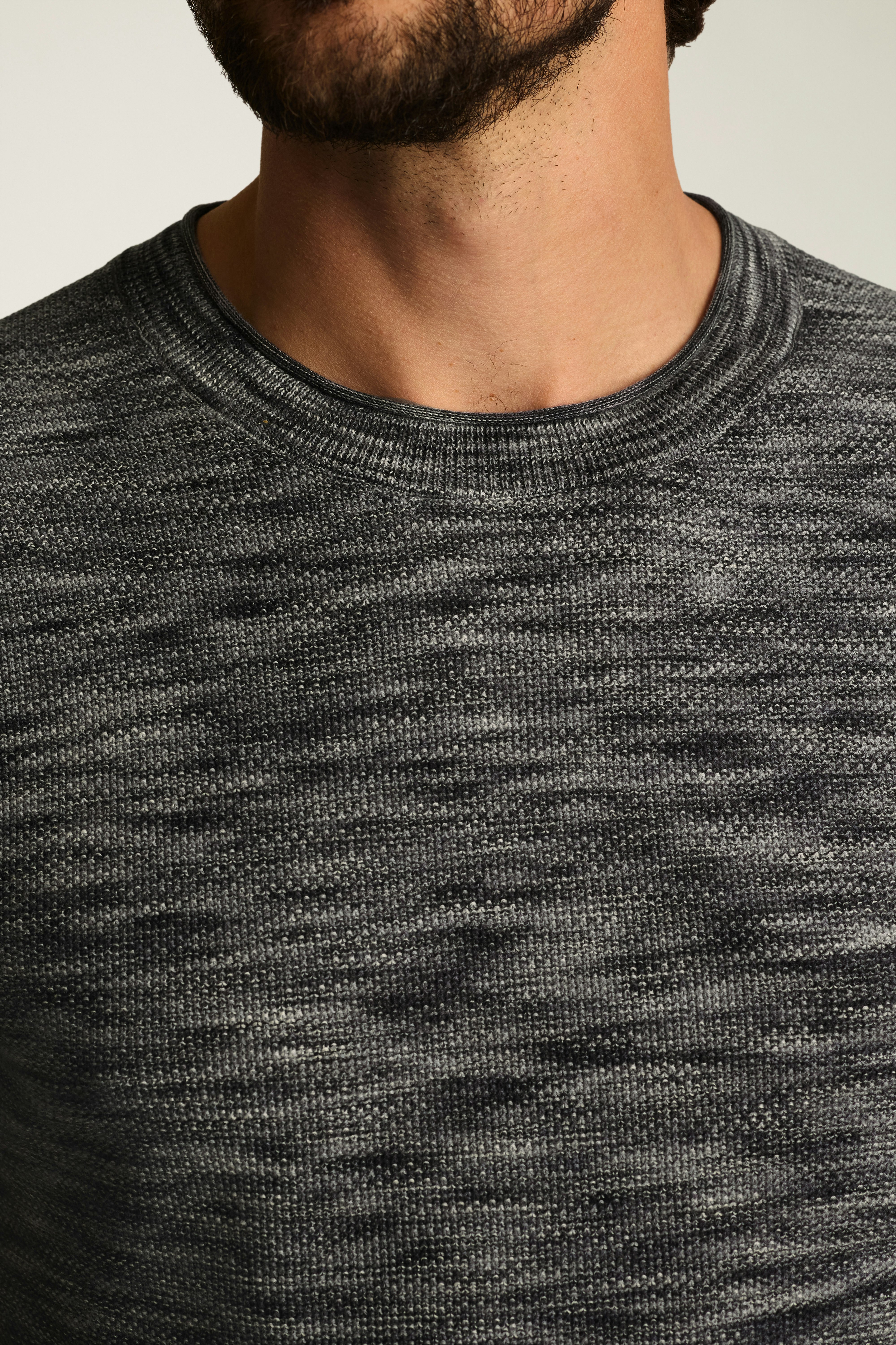 Italian Sweater Tee black multi space dye