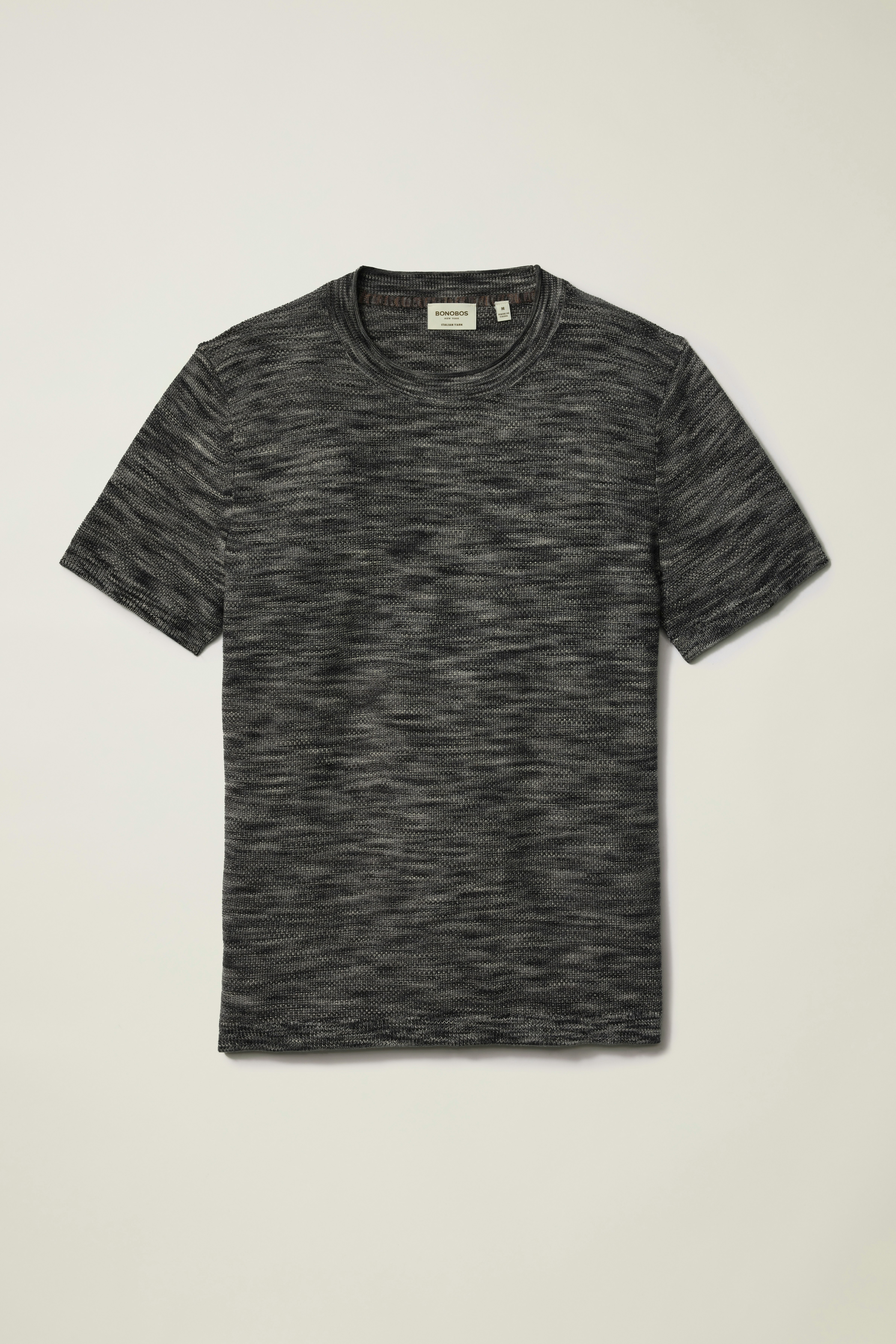 Italian Sweater Tee black multi space dye