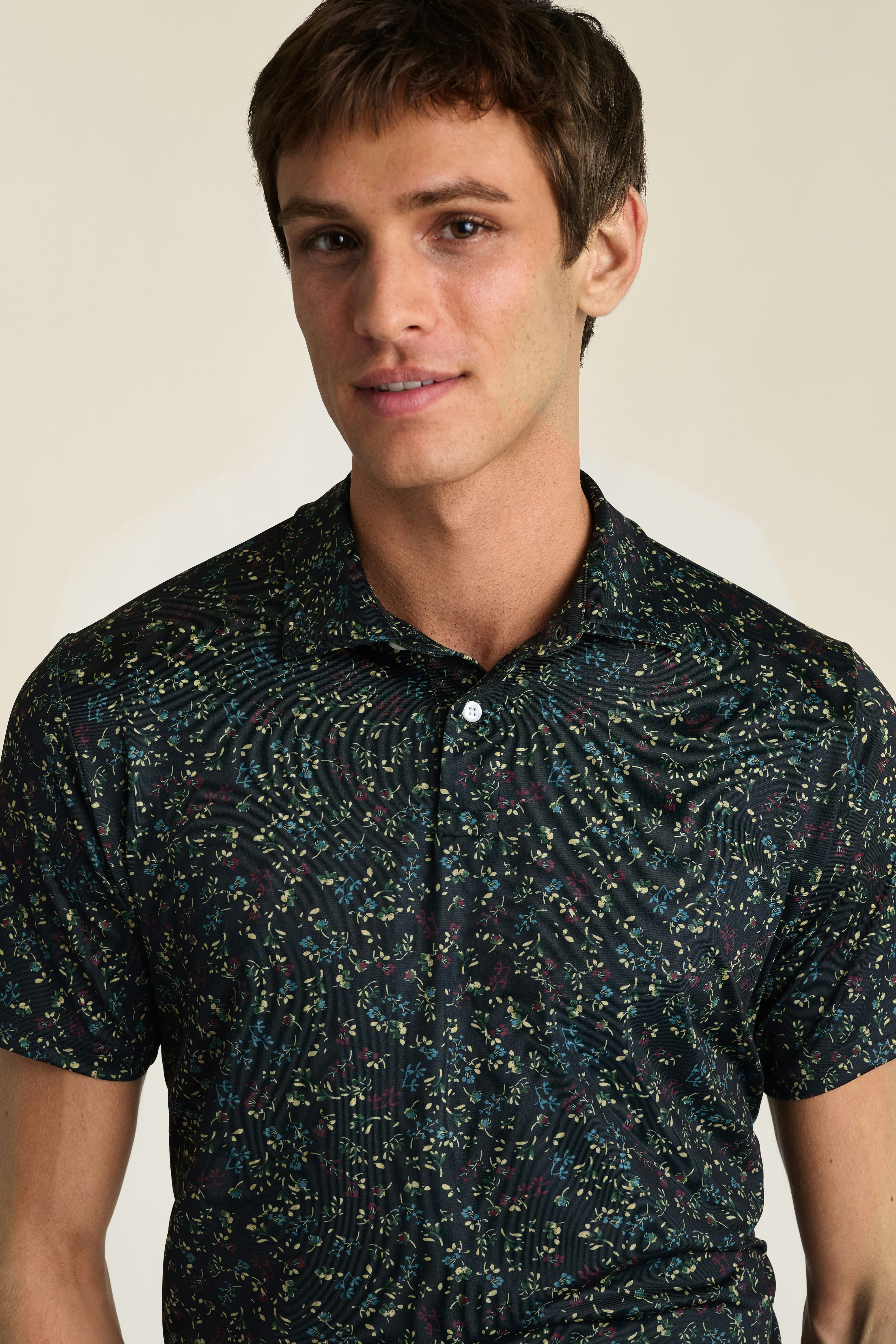 Performance Golf Polo fall dark floral
