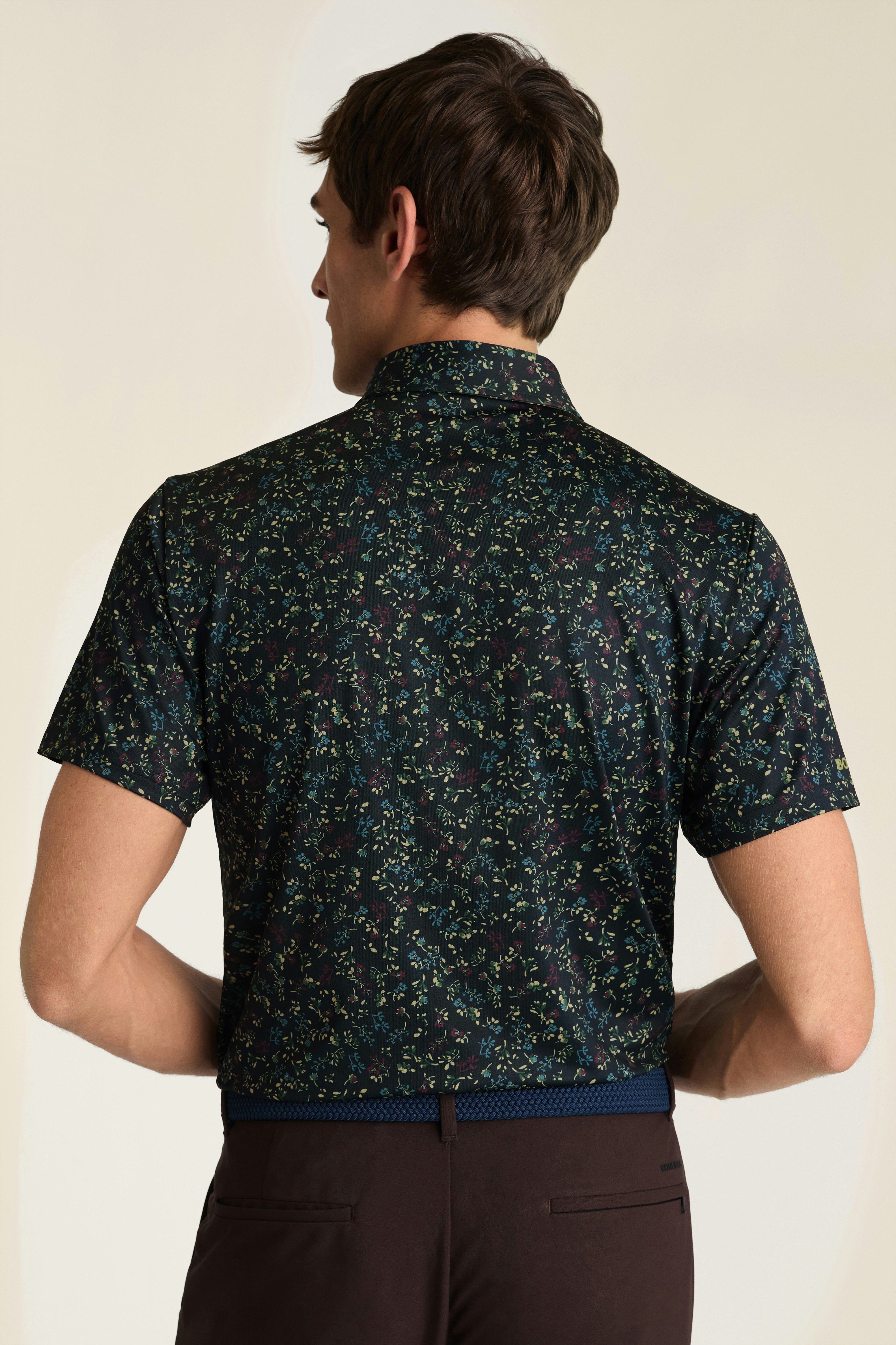 Performance Golf Polo fall dark floral