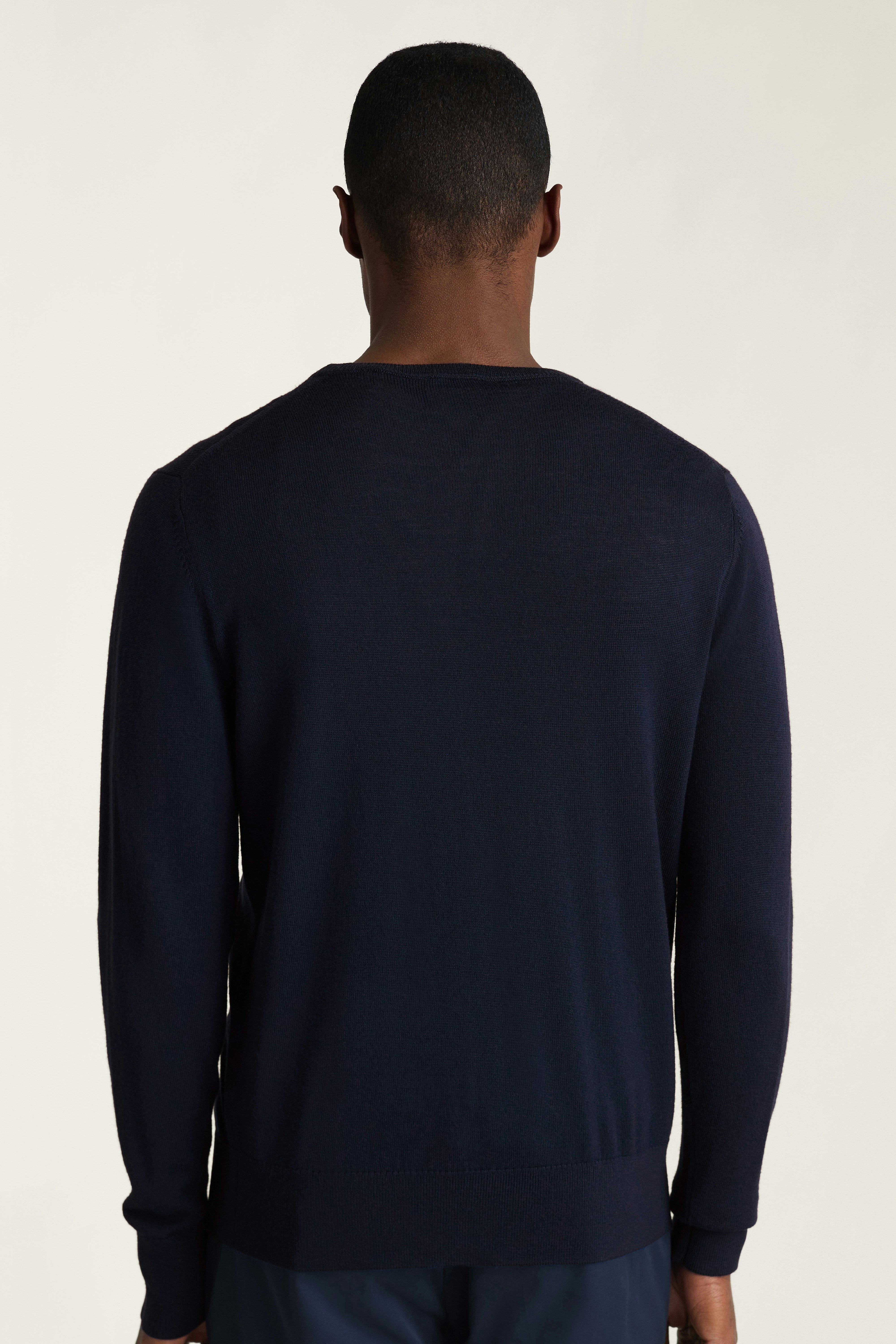 Washable Merino Crew Neck Sweater navy 4 Washable Merino Crew Neck Sweater navy