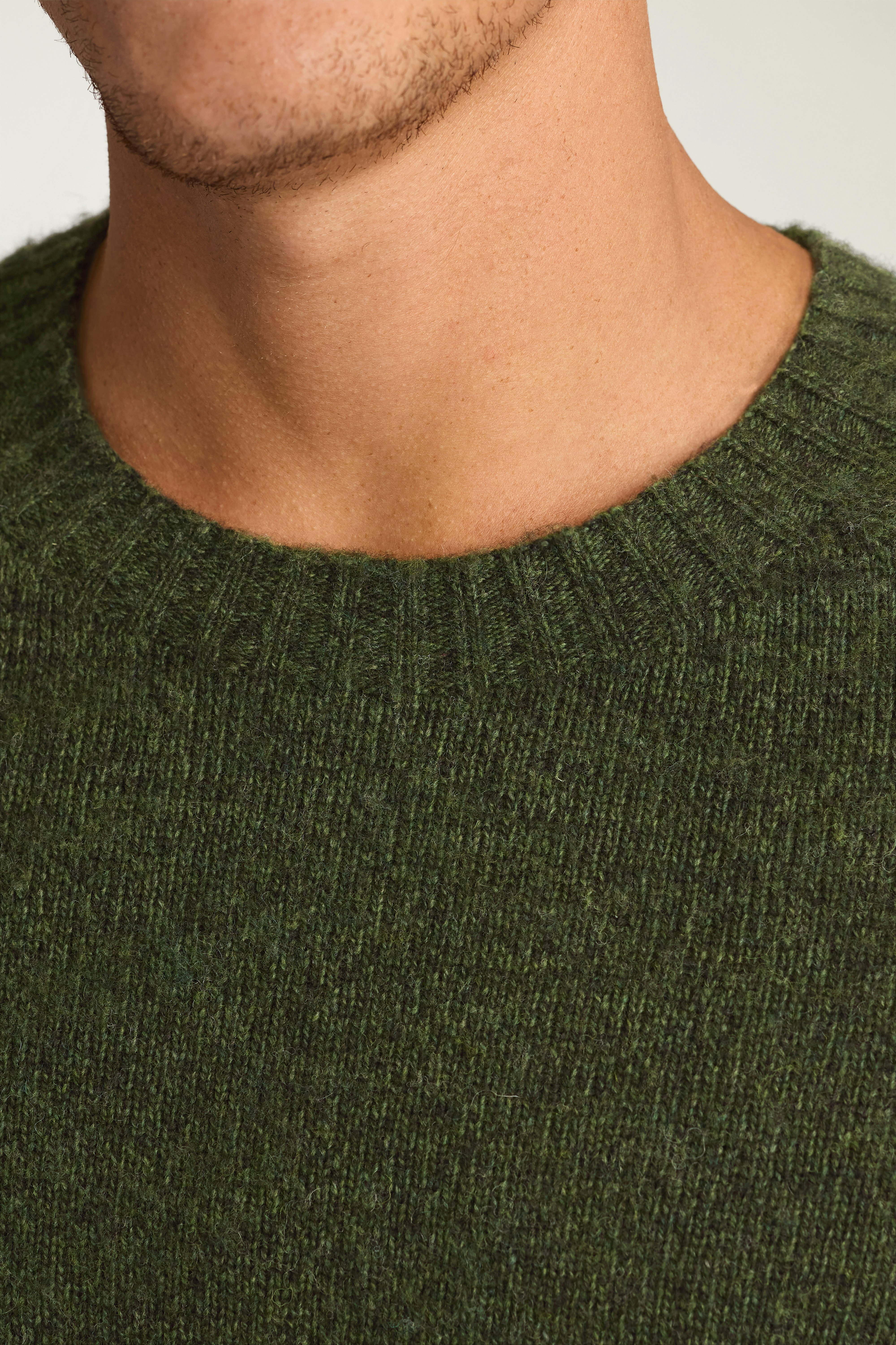 Brushed Wool Sweater olive green