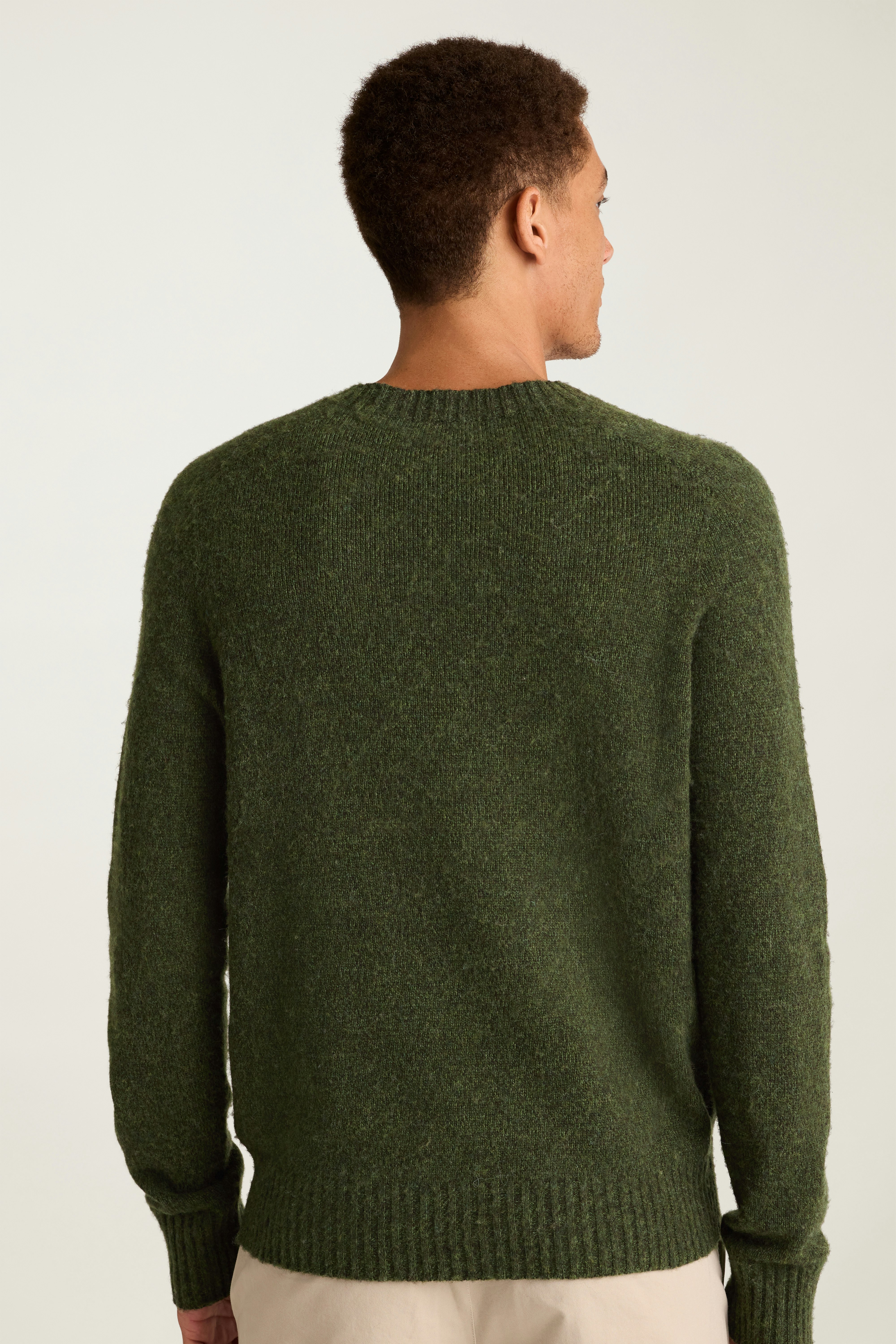Brushed Wool Sweater olive green
