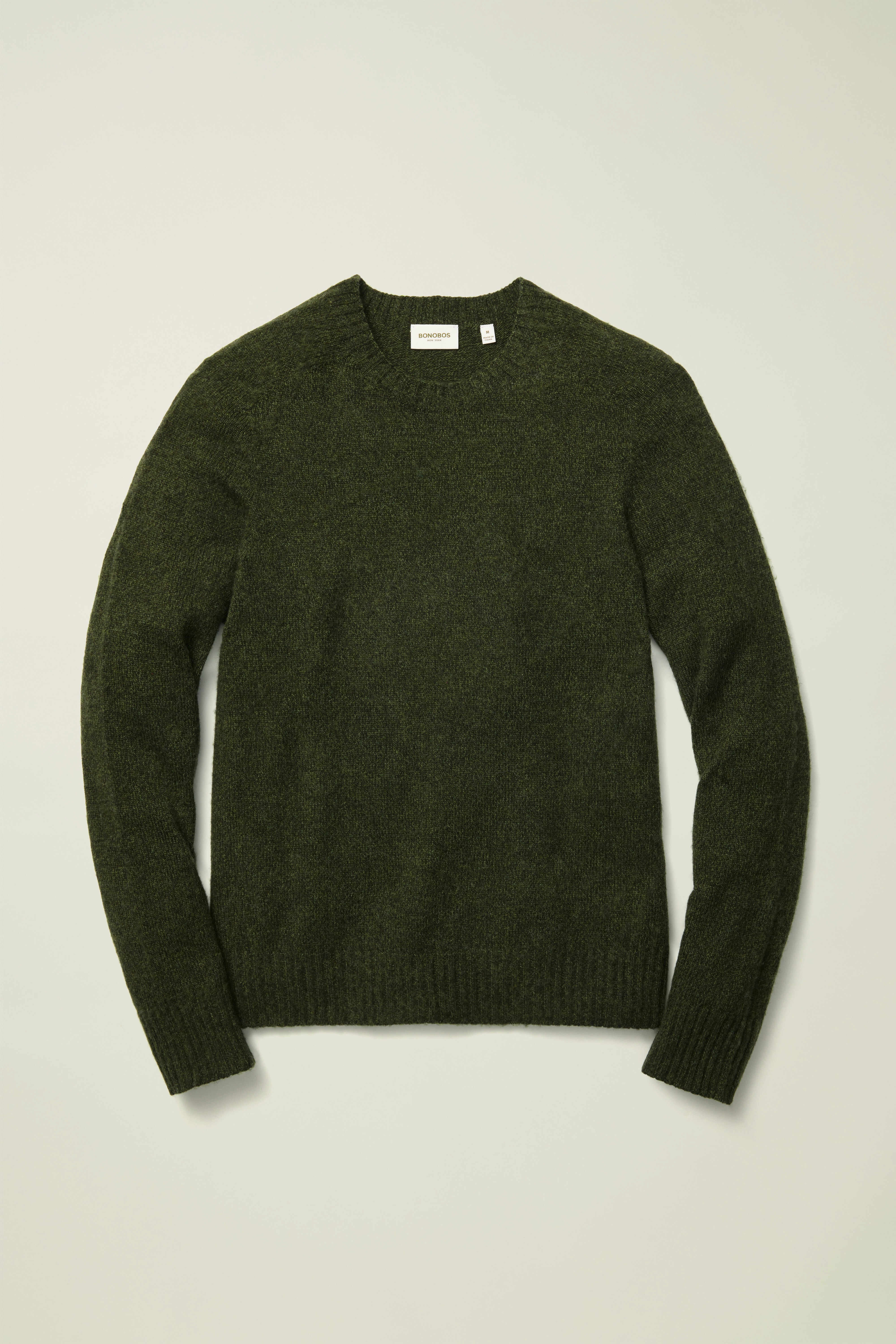 Brushed Wool Sweater olive green