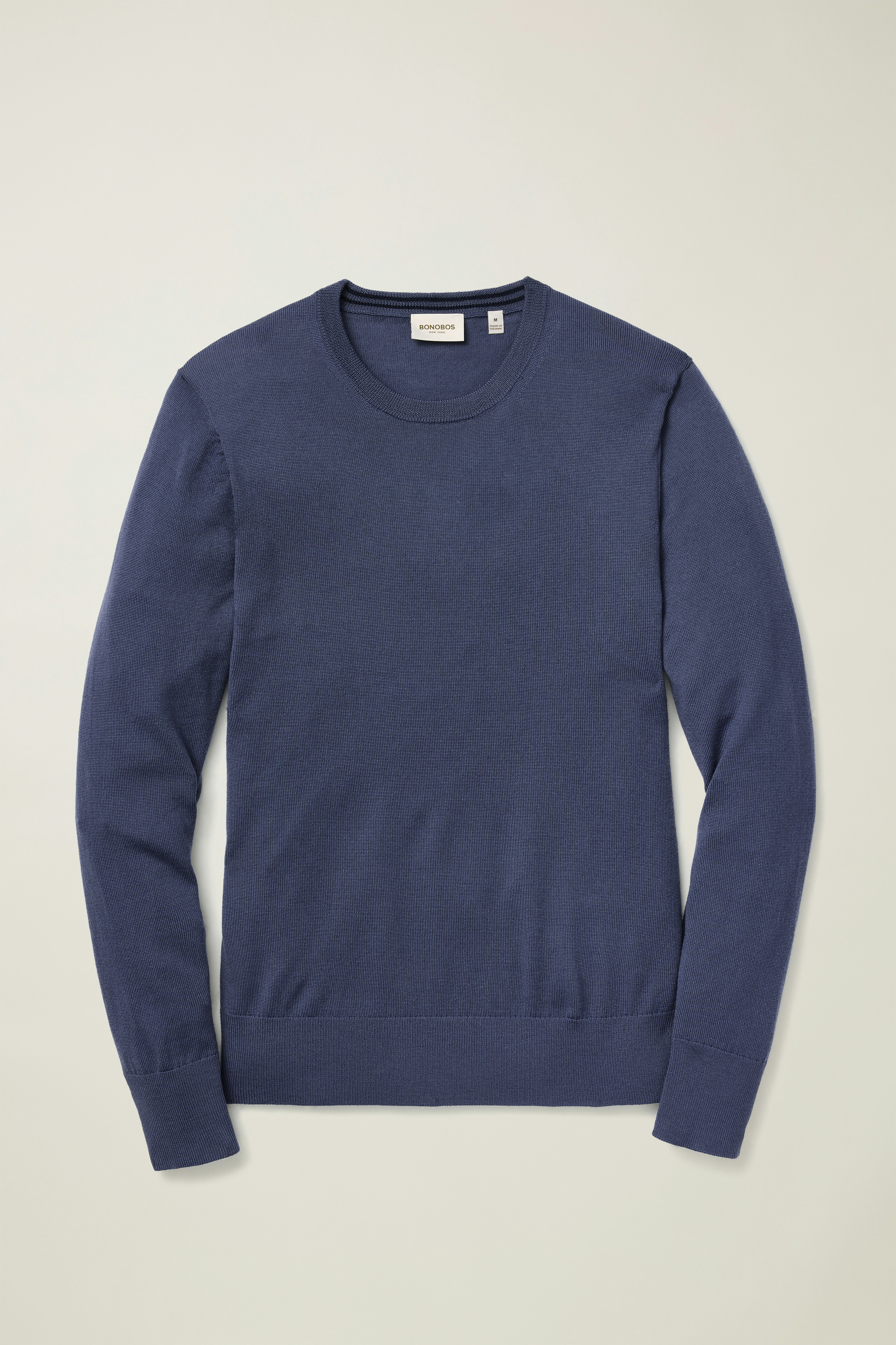 Washable Merino Crew Neck Sweater medium blue