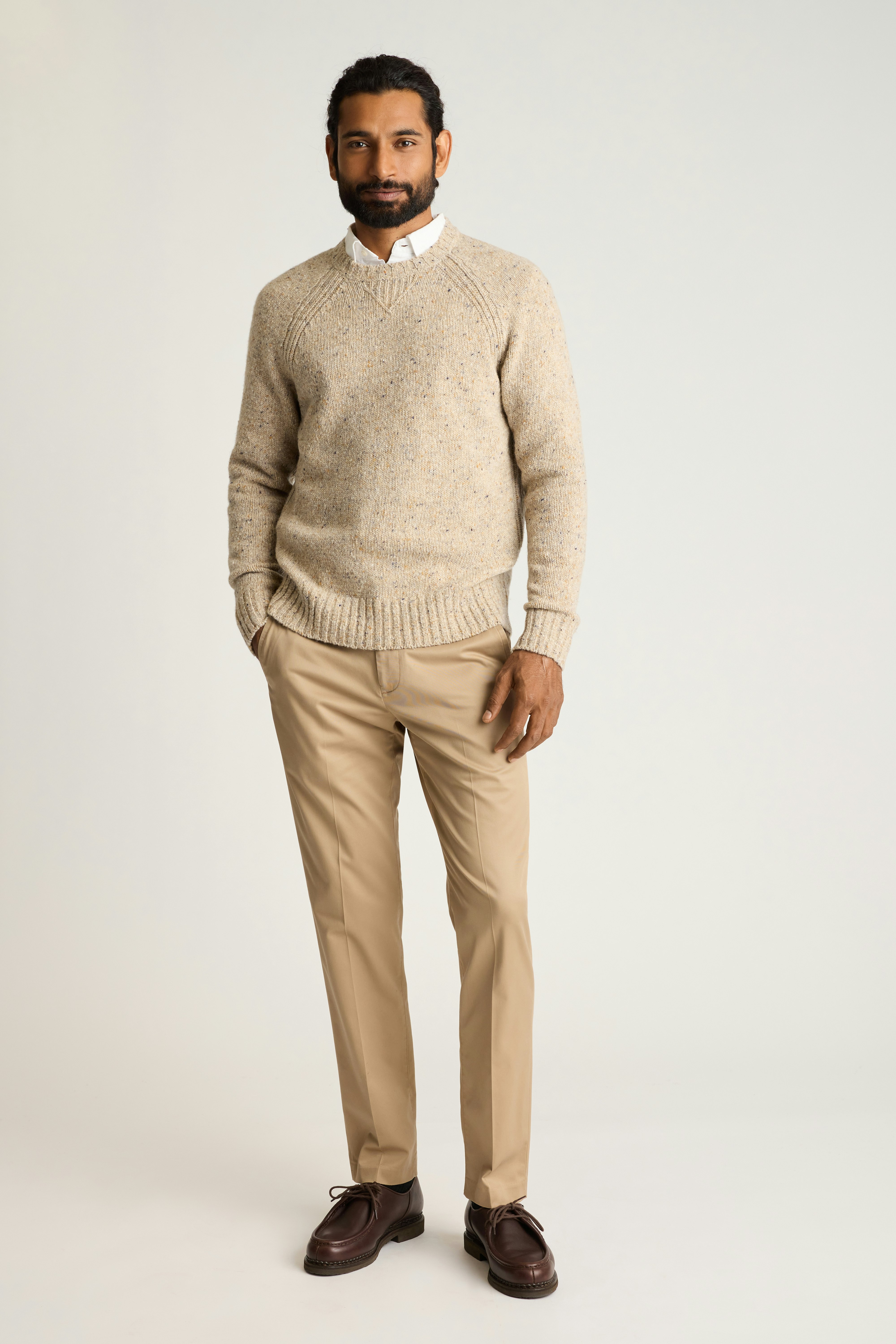 Donegal Crew Neck Sweater oatmeal